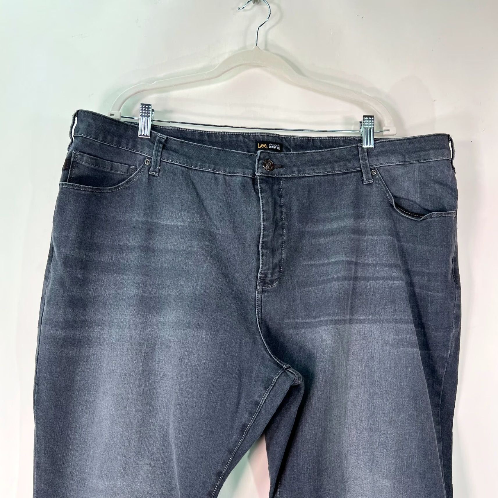 Lee Lee Jeans Skinny Gray Denim Size 24W Plus Long Women's High Rise Slimming Fit 5-Pocket Size 42" / US 20 - 2 Thumbnail
