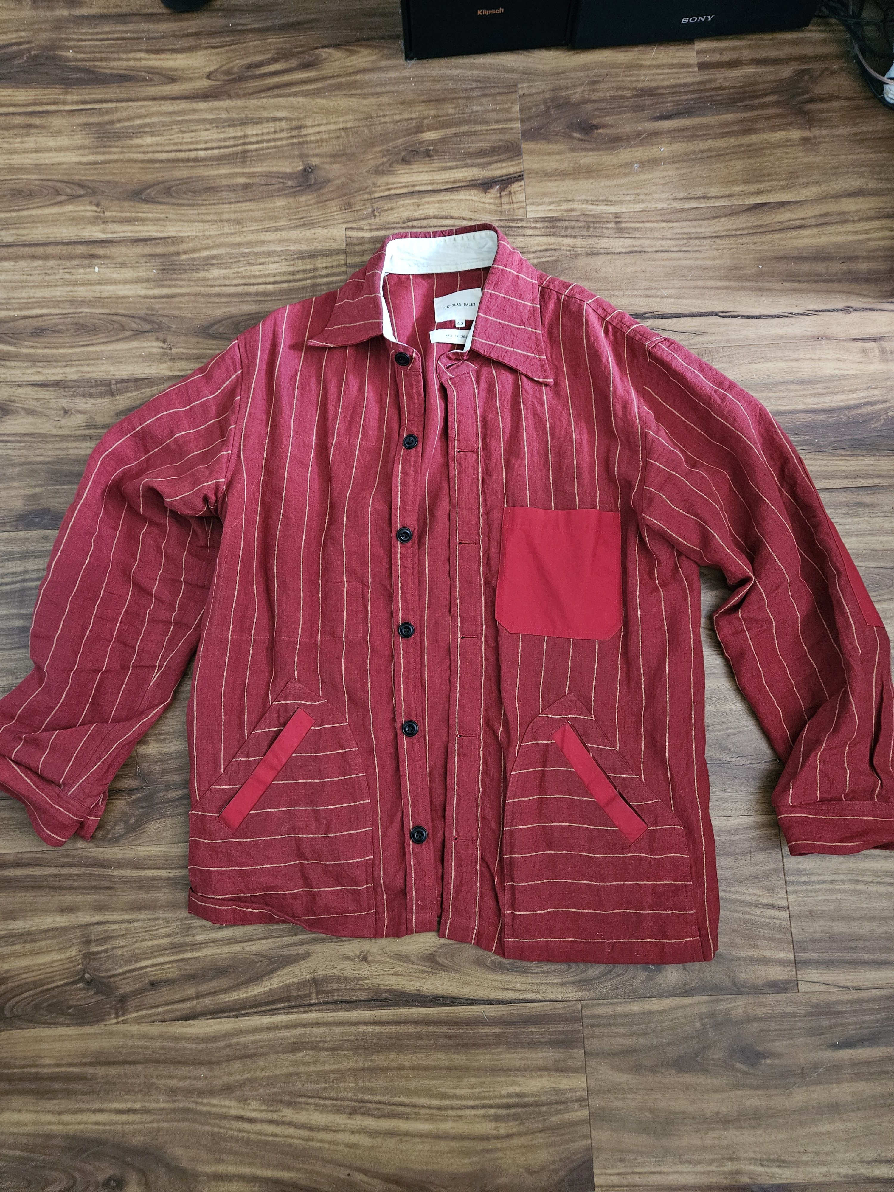 Nicholas Daley Striped red overshirt/ jacket Size US M / EU 48-50 / 2 - 1 Thumbnail