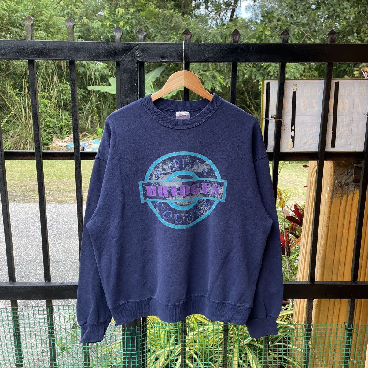 Vintage 🔥Vintage 90s Madison Bridge Country Big Logo Sweatshirts Size US L / EU 52-54 / 3 - 1 Thumbnail