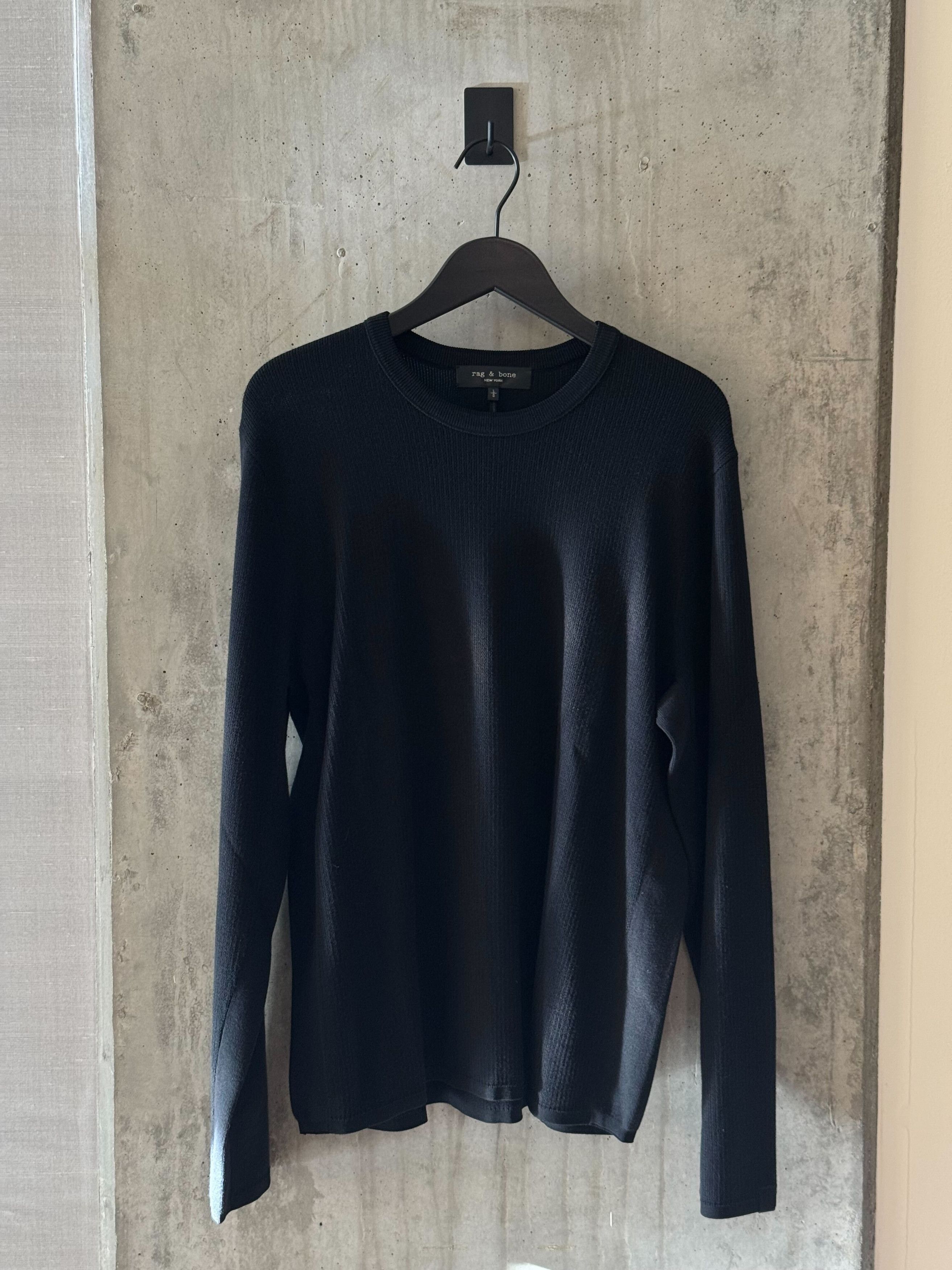 Rag & Bone (New) Black Harvey Crew Sweater Size US L / EU 52-54 / 3 - 3 Thumbnail