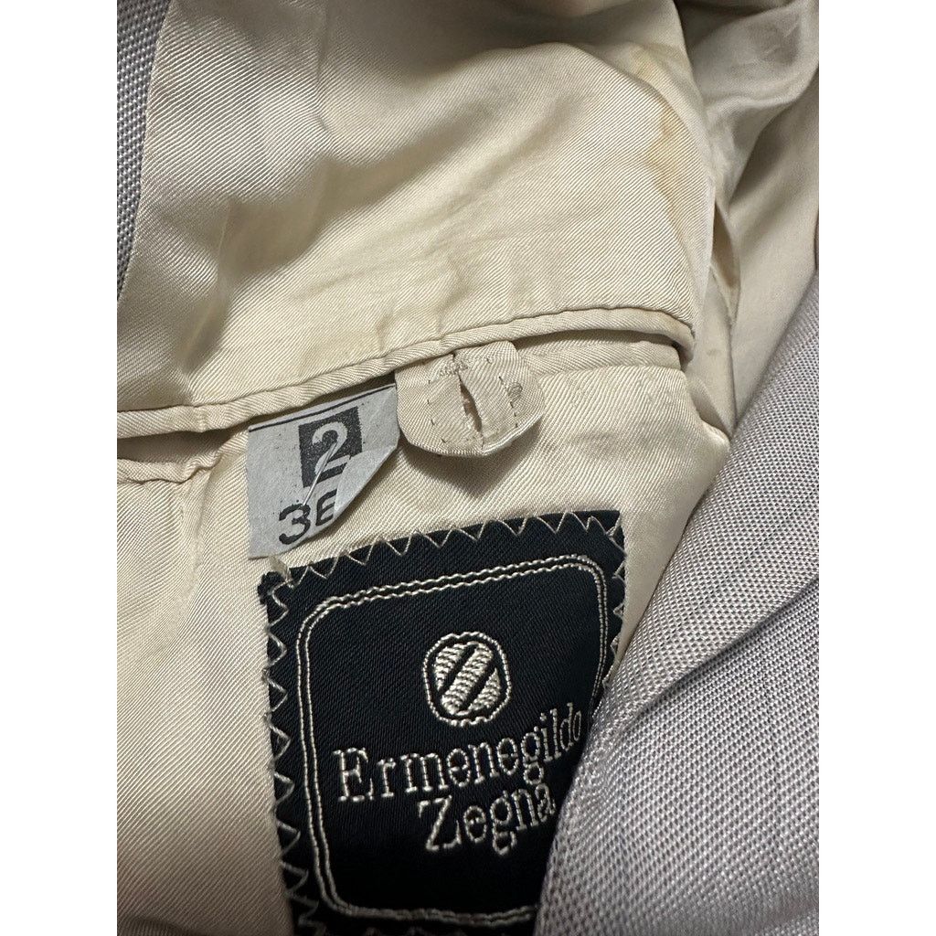 Ermenegildo Zegna Ermenegildo Zegna tan wool and silk two button blazer Size 40R - 7 Thumbnail