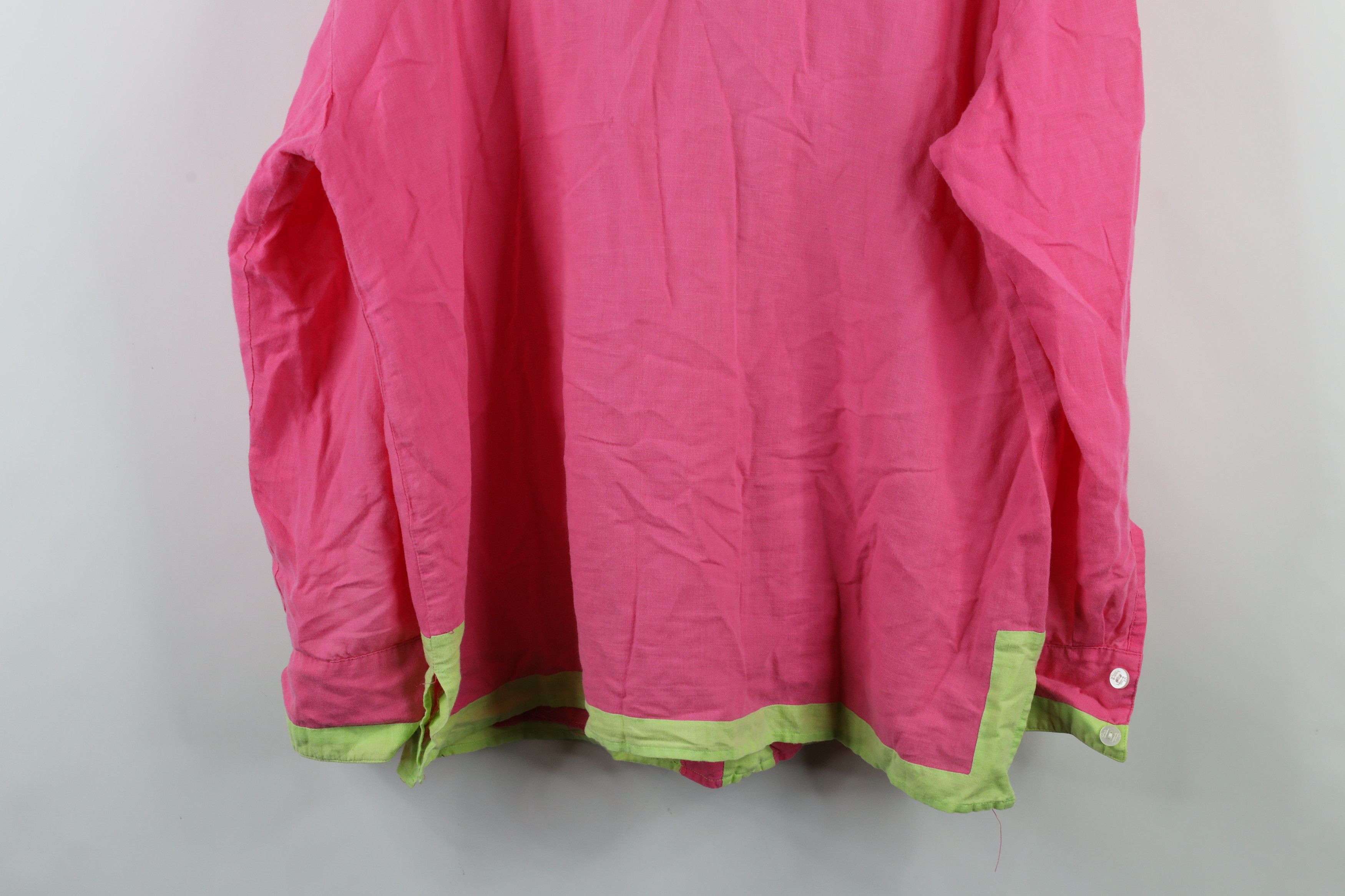 Lilly Pulitzer × Vintage Lilly Pulitzer Linen Blend Oversized Button Shirt Pink Size L / US 10 / IT 46 - 12 Thumbnail
