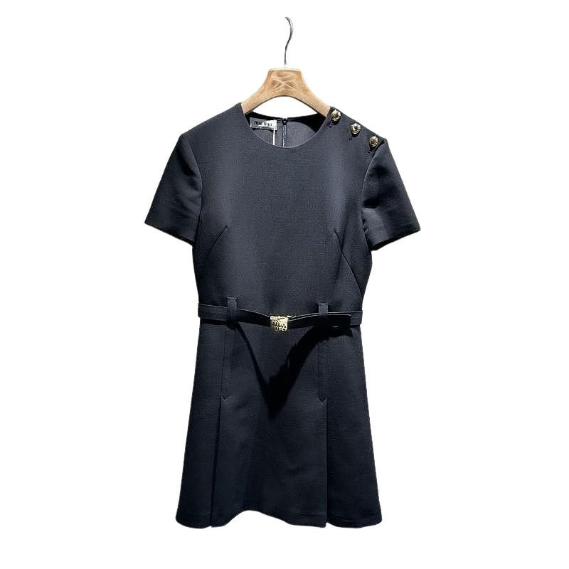 Miu Miu Miu Miu Logo Belted Mini Dress Size 42 Size M / US 6-8 / IT 42-44 - 1 Thumbnail
