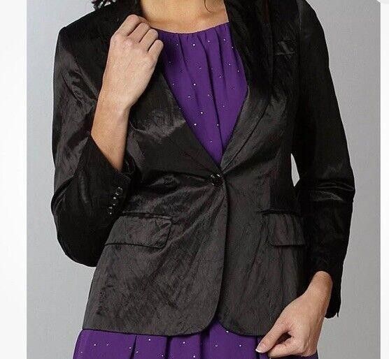 Vince Camuto Nwt Vince Camuto One Button Satin Blazer Jacket Black Sz 6 Size M / US 6-8 / IT 42-44 - 1 Thumbnail