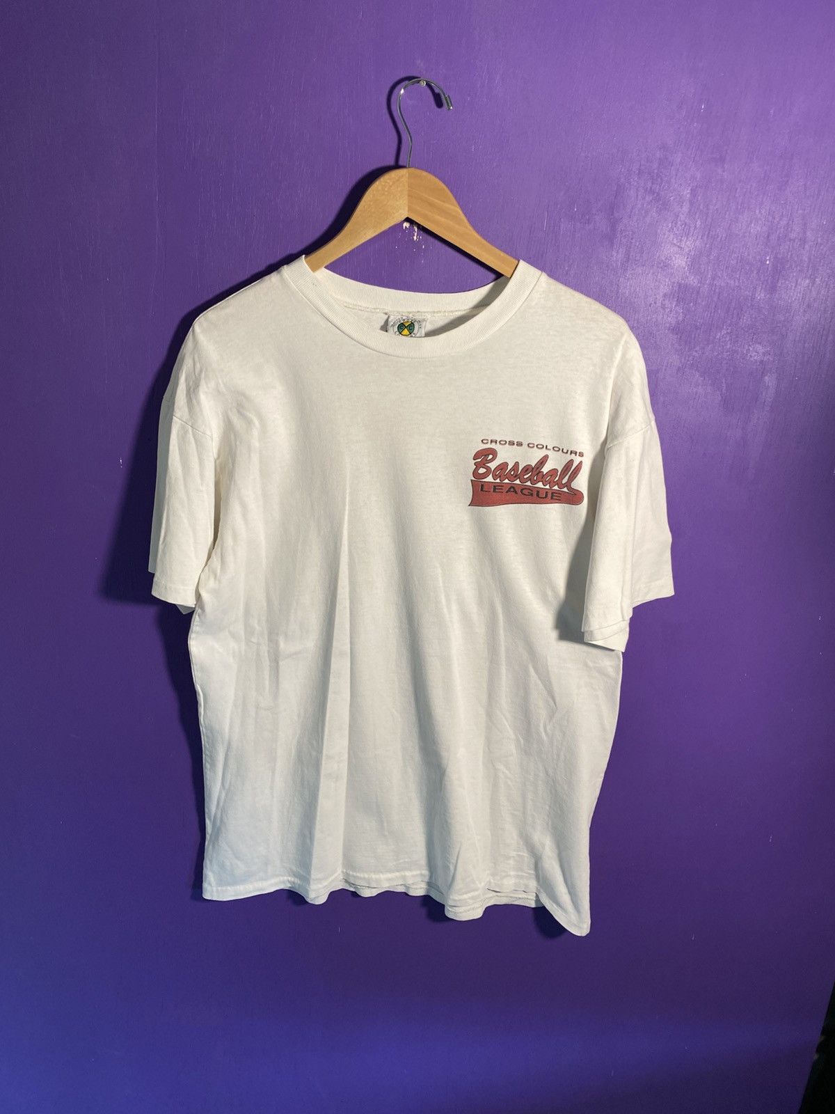 Cross Colours Vintage 90s Cross Colours baseball league t-shirt Size US XL / EU 56 / 4 - 1 Thumbnail