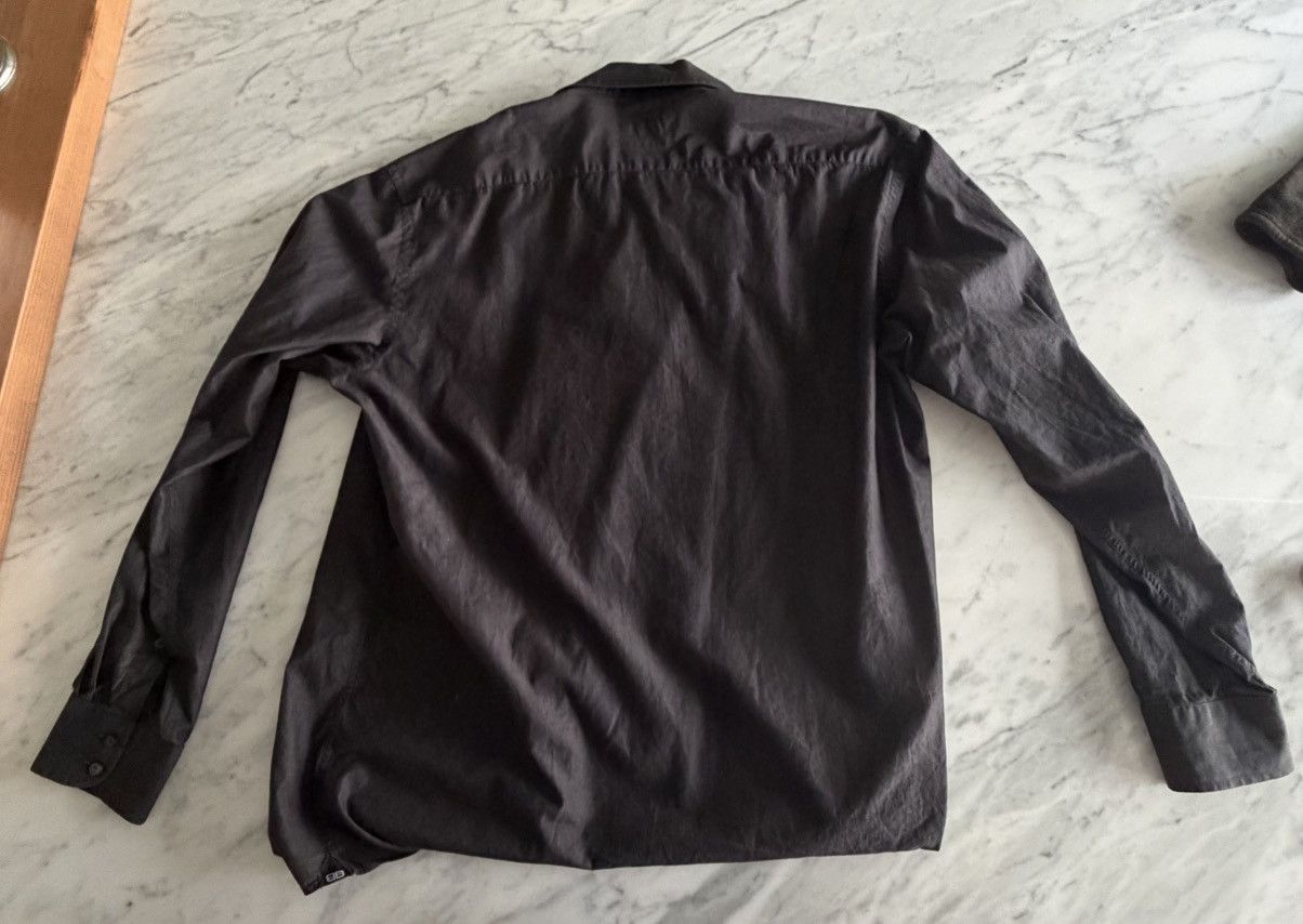 Balenciaga BB Black Button Up Dress Shirt Puro Cotone