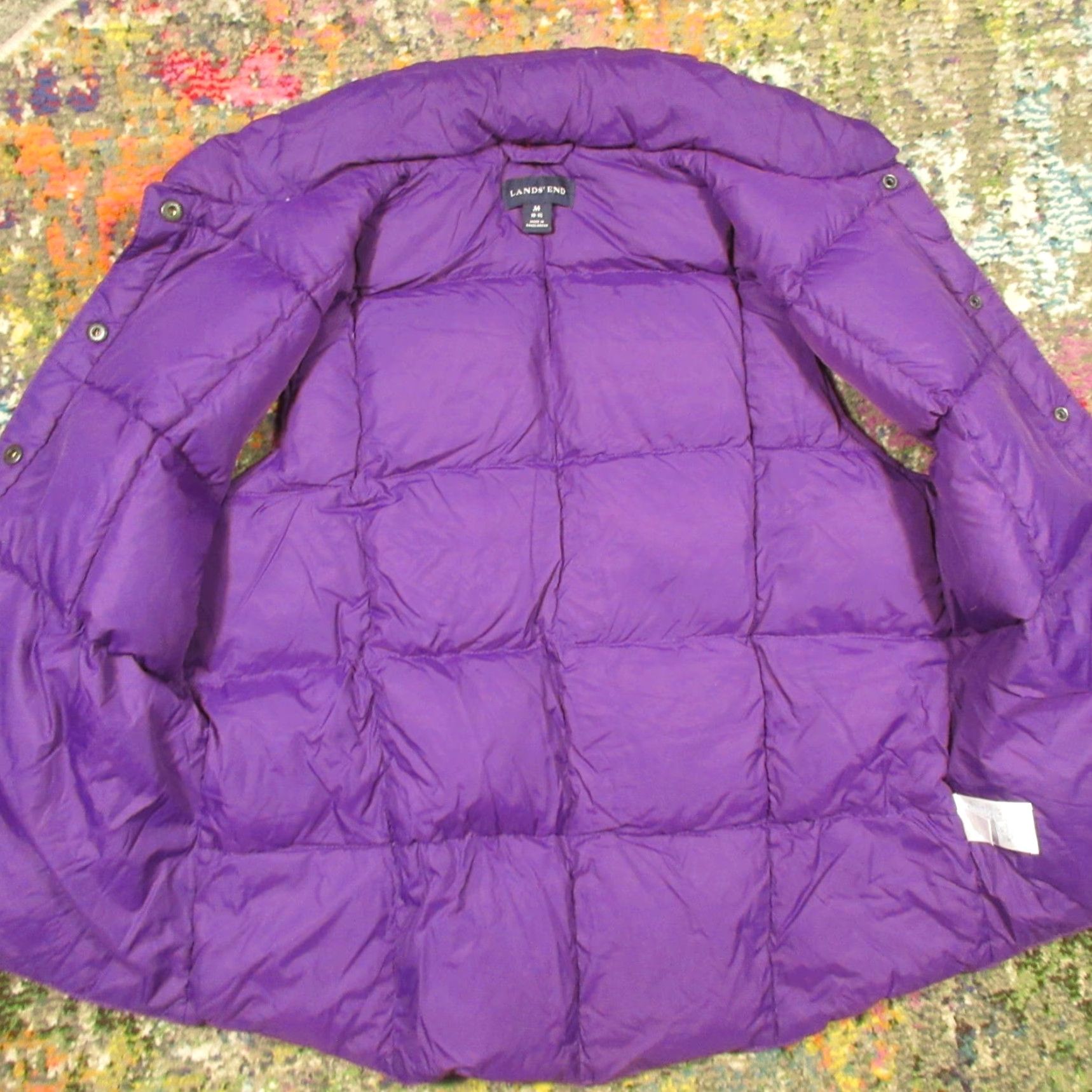 Lands' End Lands' End Down Puffer Vest Womens M Eggplant Purple Zip Front Sleeveless Quilted Insulated Pockets Mid-Length Casual, Travel, Workwear EUC Size M / US 6-8 / IT 42-44 - 5 Thumbnail