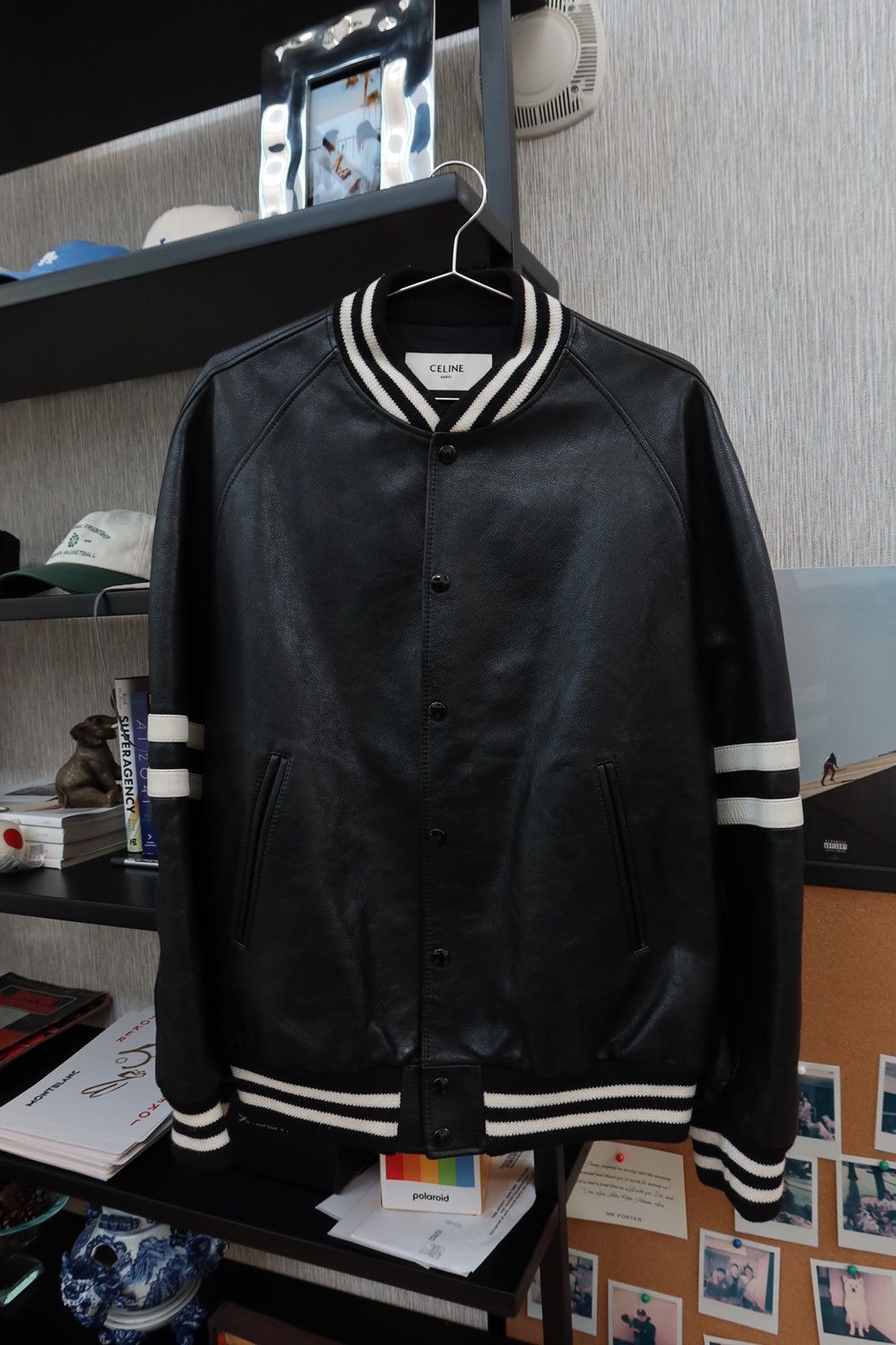 Celine Celine Calfskin Striped Varsity Jacket Size US L / EU 52-54 / 3 - 1 Thumbnail