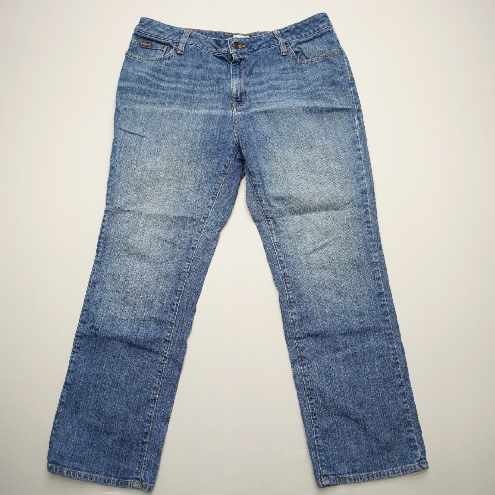 Vintage LL Bean Favorite Fit Jeans Womens 14 Petite Blue Mid Rise Straight Denim Jeans Size 36" / US 14 / IT 50 - 2 Thumbnail