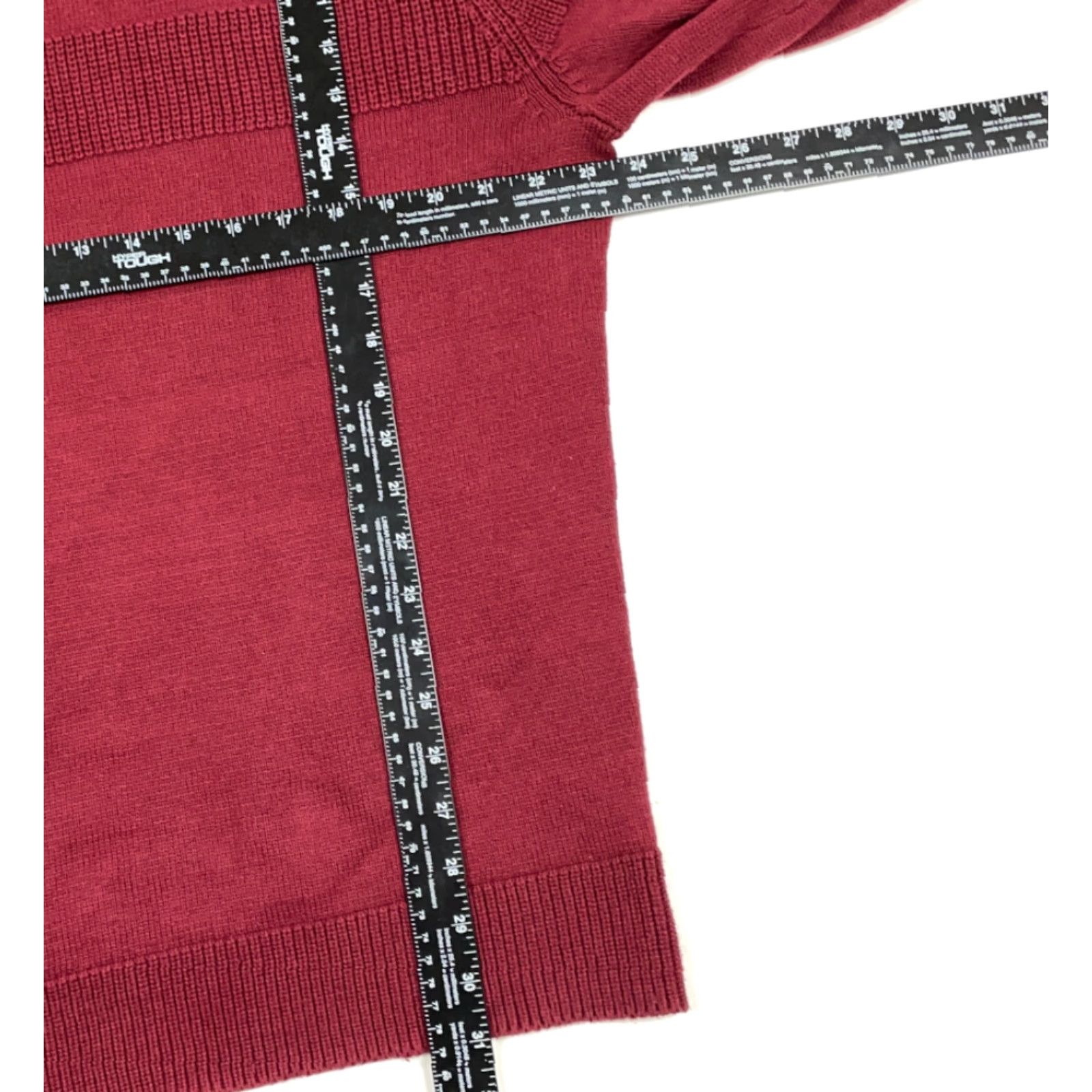 Vintage American Rag Cie Dark Red Chunky Knit Henley Sweater Adult 3XL Pullover Size US XXL / EU 58 / 5 - 7 Thumbnail