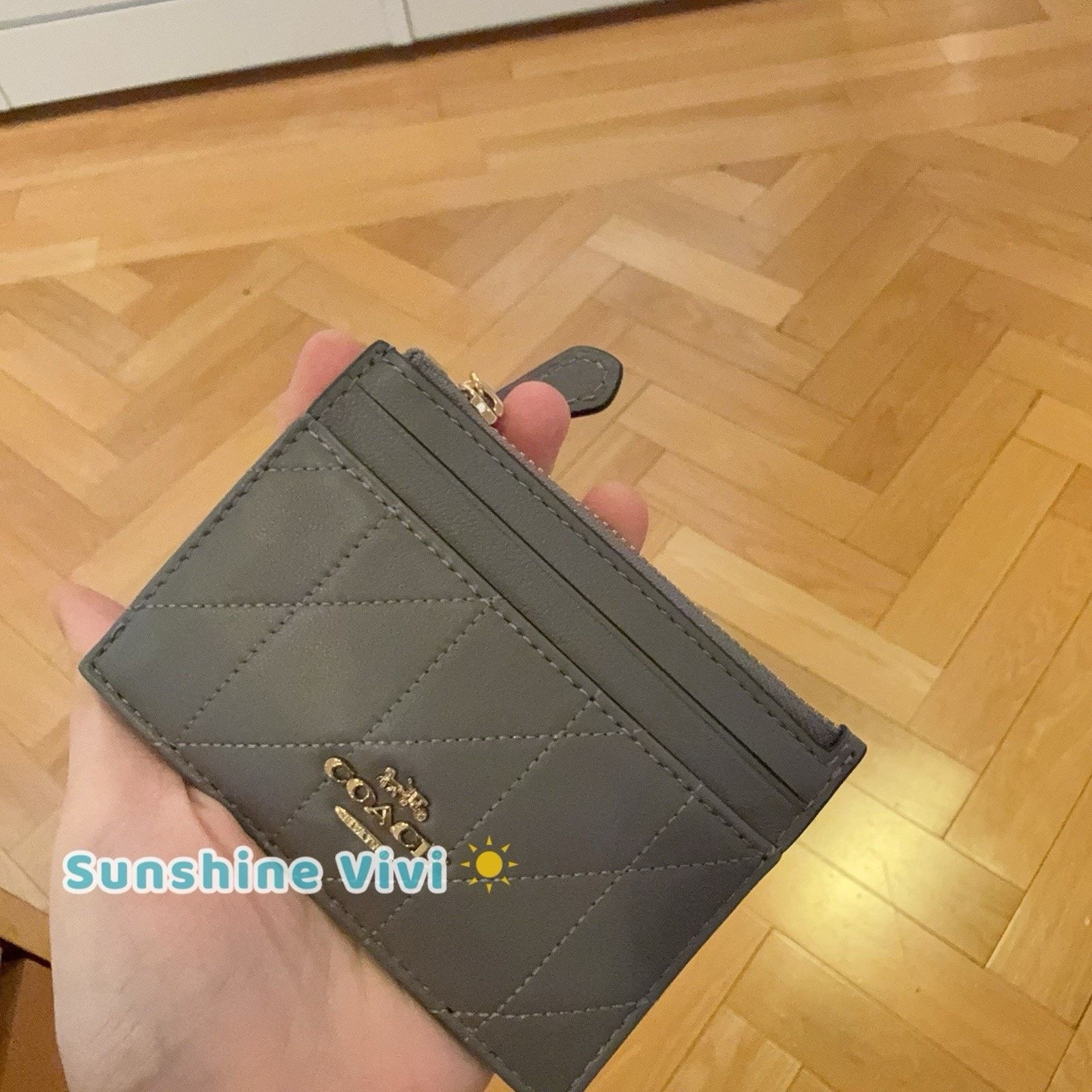 Coach NWT Coach Mini Skinny Id Case Quilting CEX22 leather Slate Size ONE SIZE - 4 Thumbnail