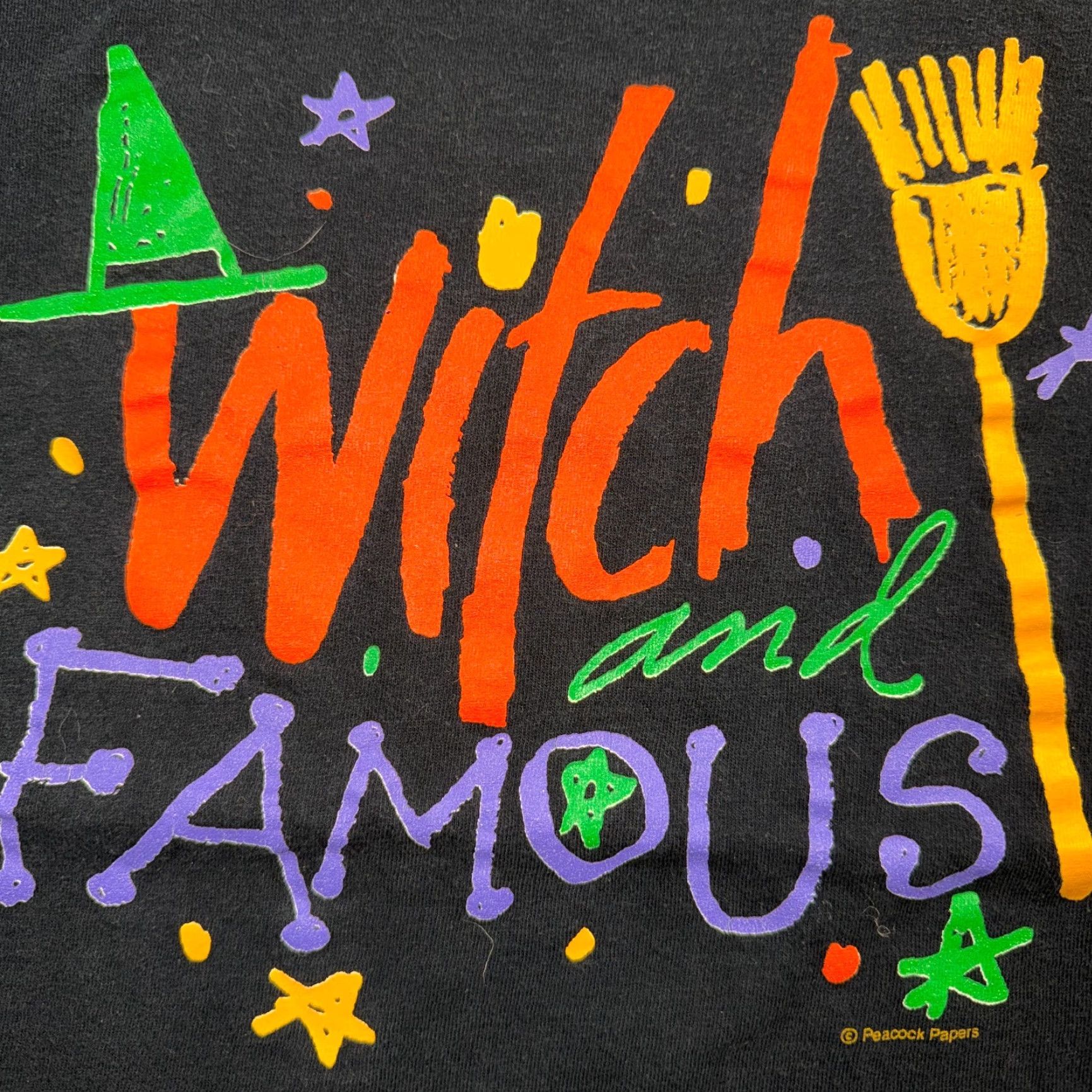 Fruit Of The Loom VTG 90s Witch and Famous Halloween T Shirt XL Peacock Papers Boston USA Made Size US XL / EU 56 / 4 - 2 Thumbnail