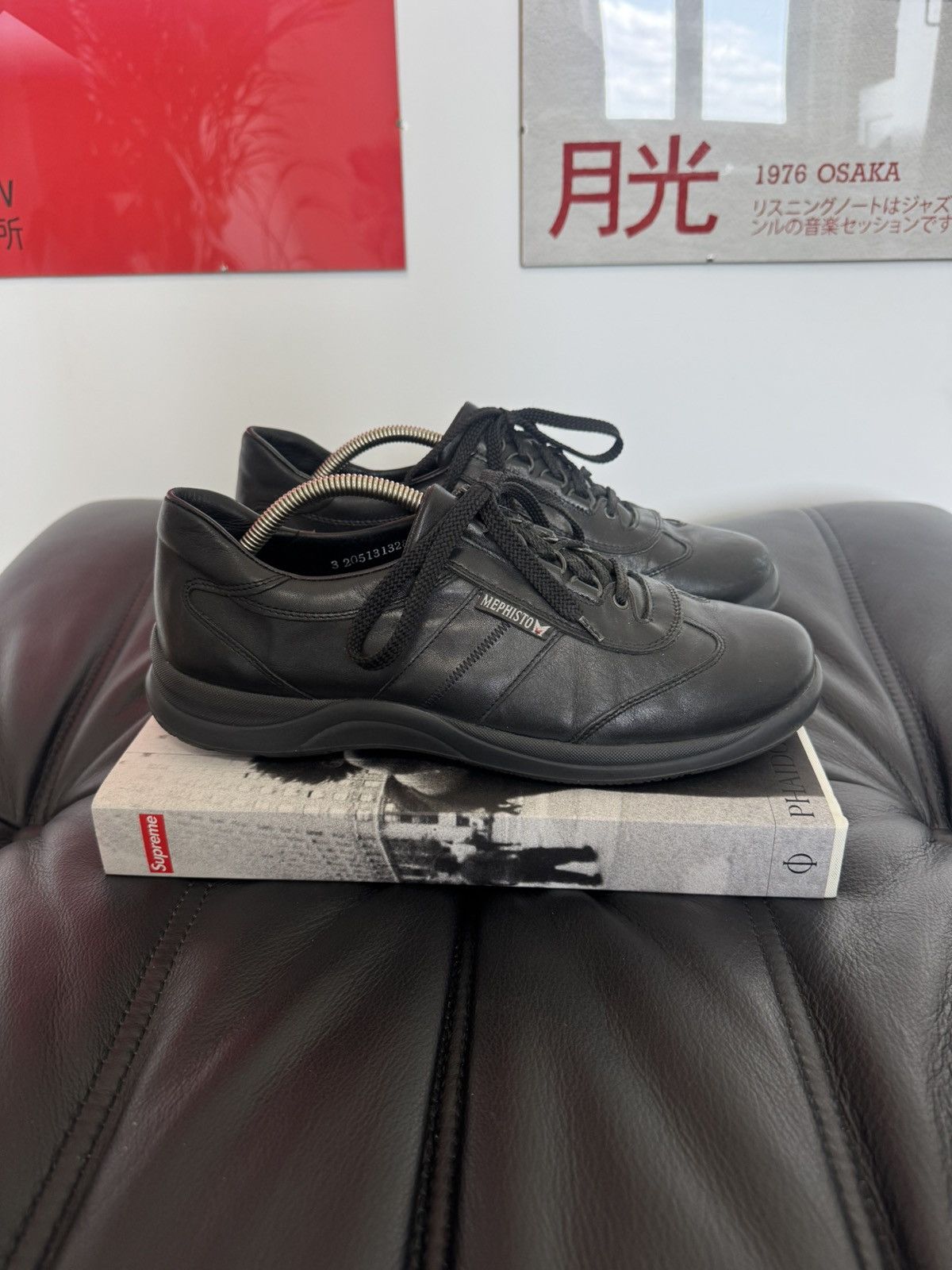 Mephisto Leather Derby Black Shoes High Quality Casual Hype