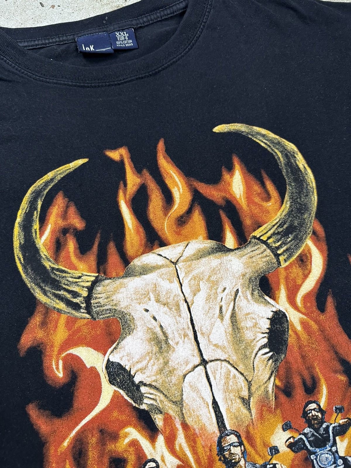 Harley Davidson Vintage Y2K Hell Skull Riders Flames Motorcycles Tee Size US XXL / EU 58 / 5 - 4 Thumbnail