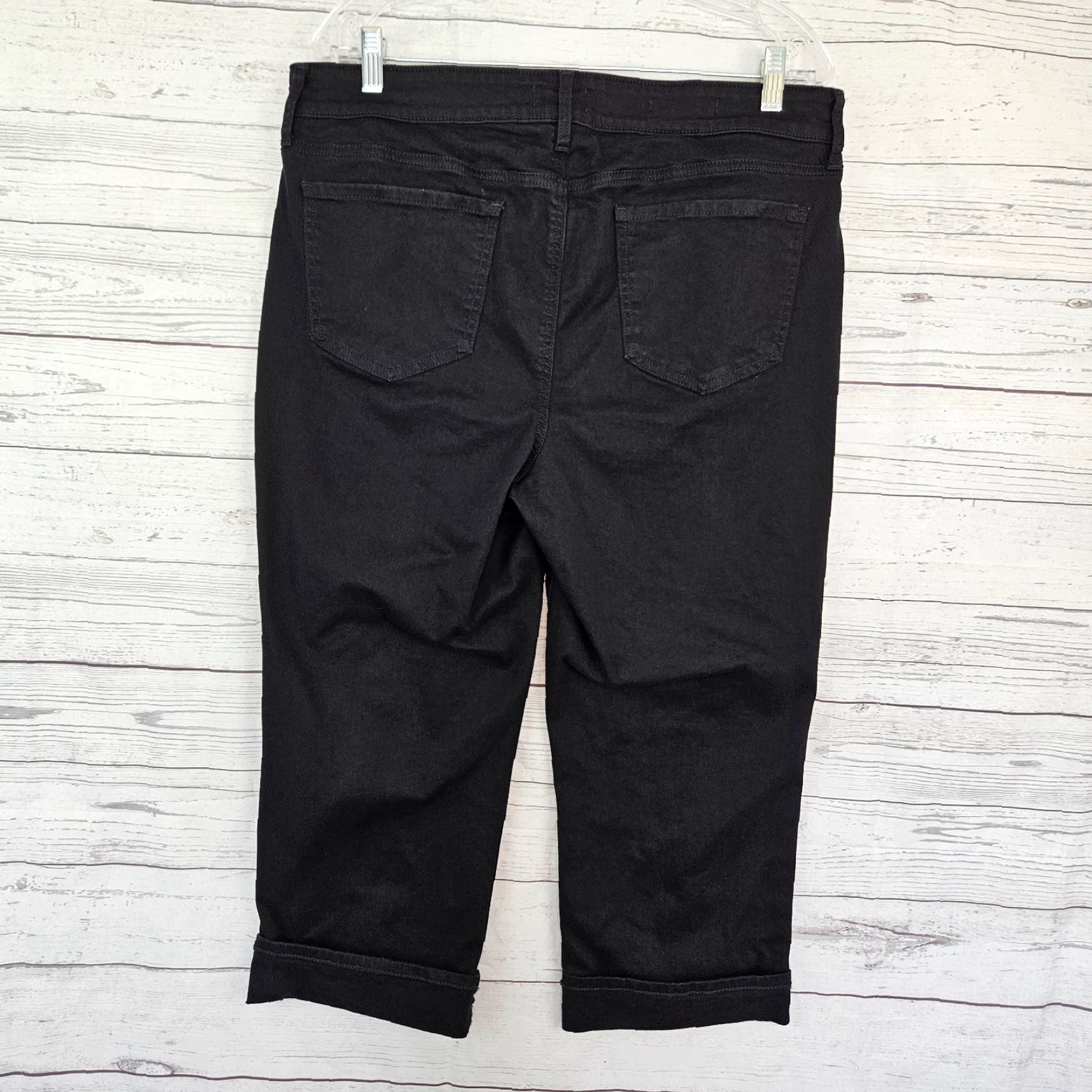 NYDJ VINTAGE NYDJ Womens Marilyn Straight Cropped Jeans Sz 14 Black High Rise Size 36" / US 14 / IT 50 - 3 Thumbnail