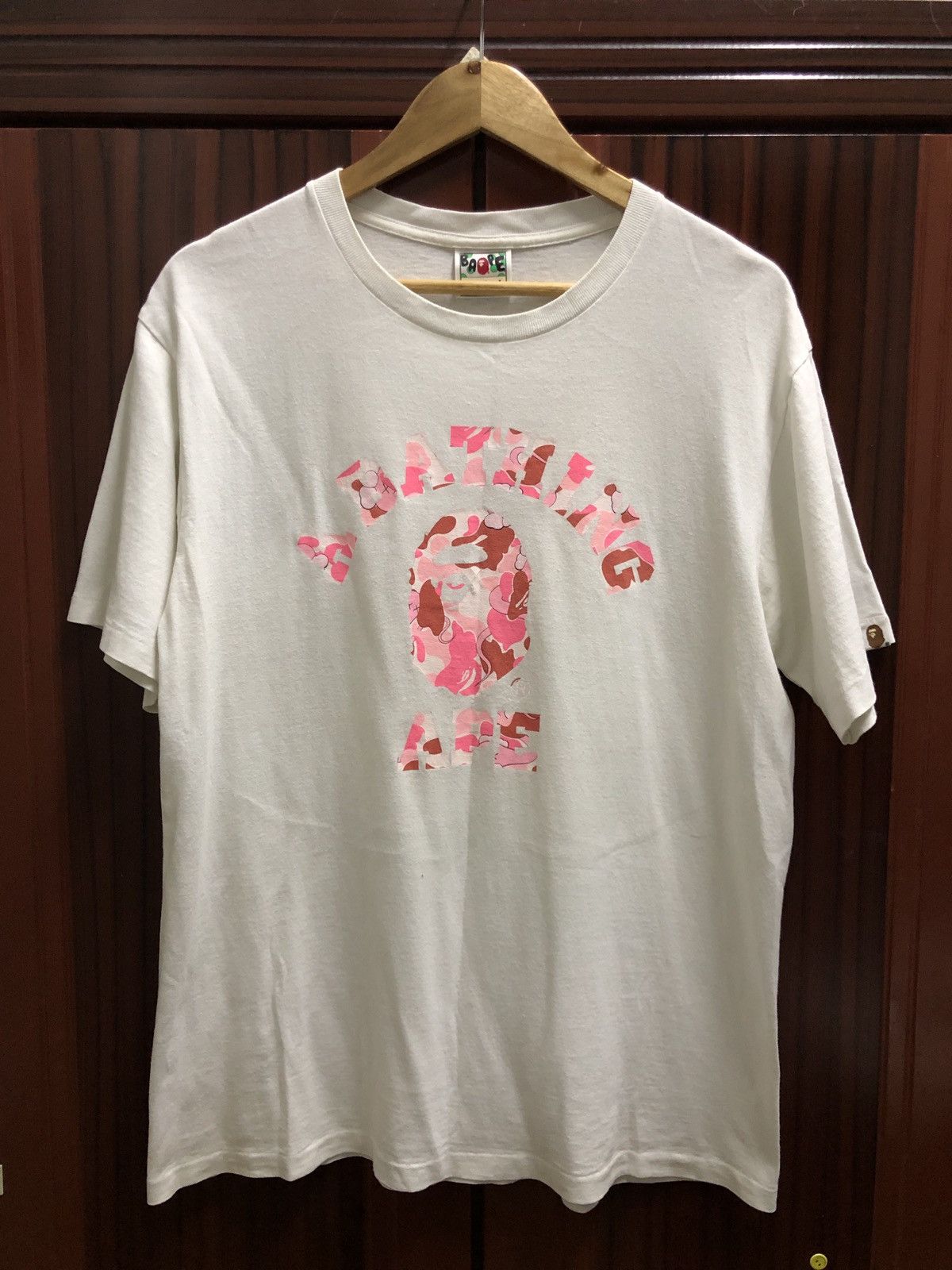 Bape College Pink hotsell Camo Tee Shirt Size Large