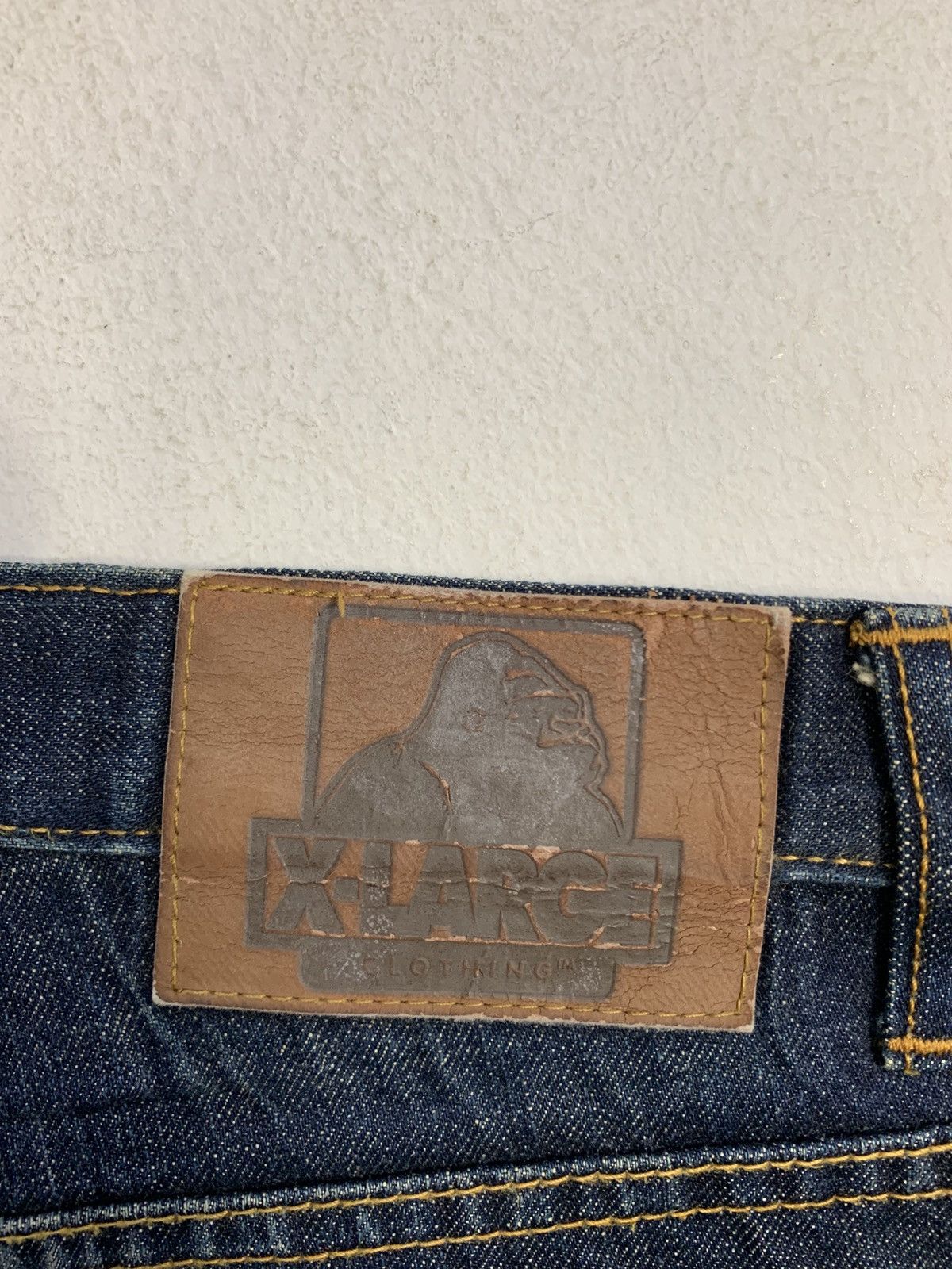 X-LARGE X Large XL Indigo Denim Straight Cut Check Monogram Printed Size US 34 / EU 50 - 6 Thumbnail