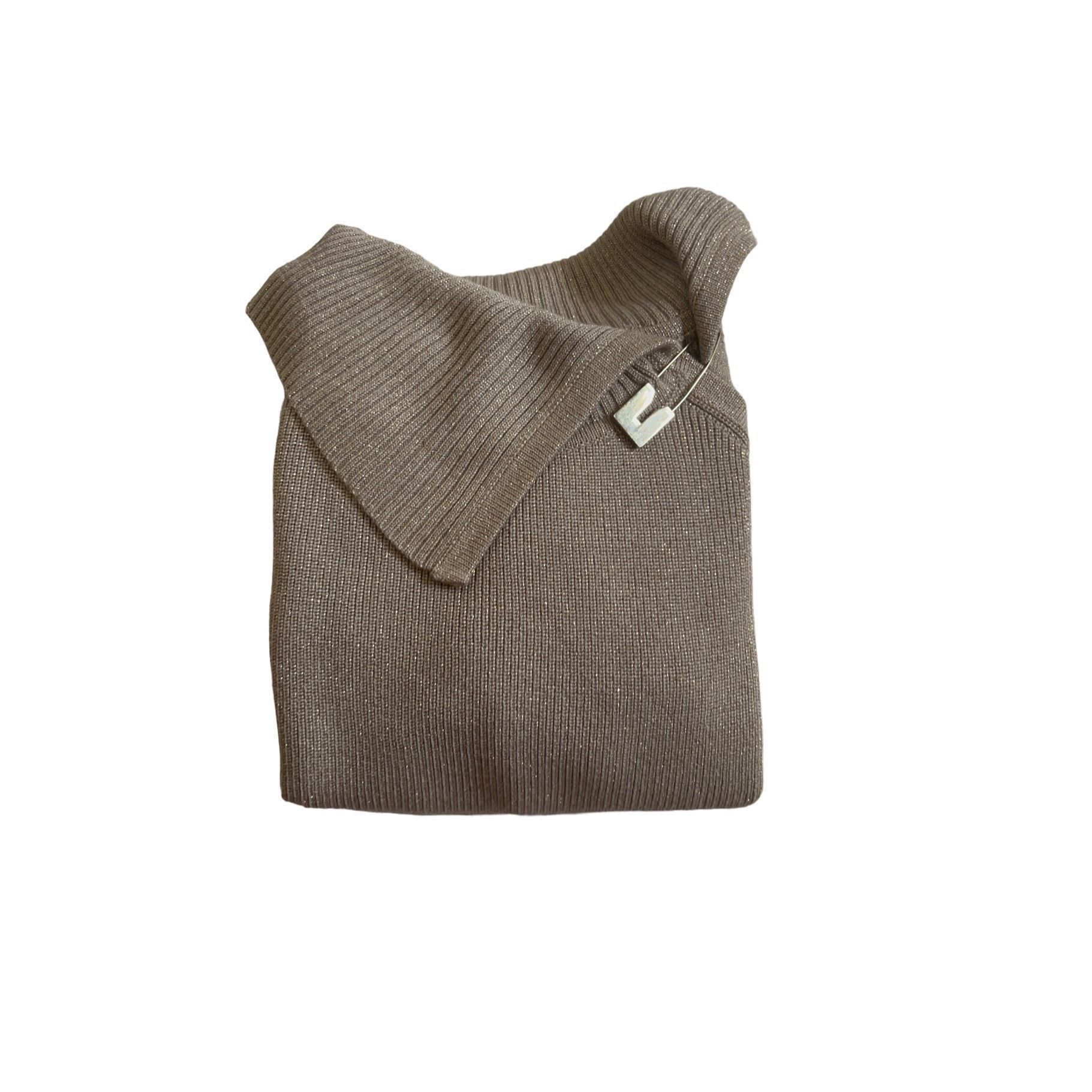 Calvin Klein Women's Calvin Klein Gold beige sweater Dress Size L Size L / US 10 / IT 46 - 9 Thumbnail