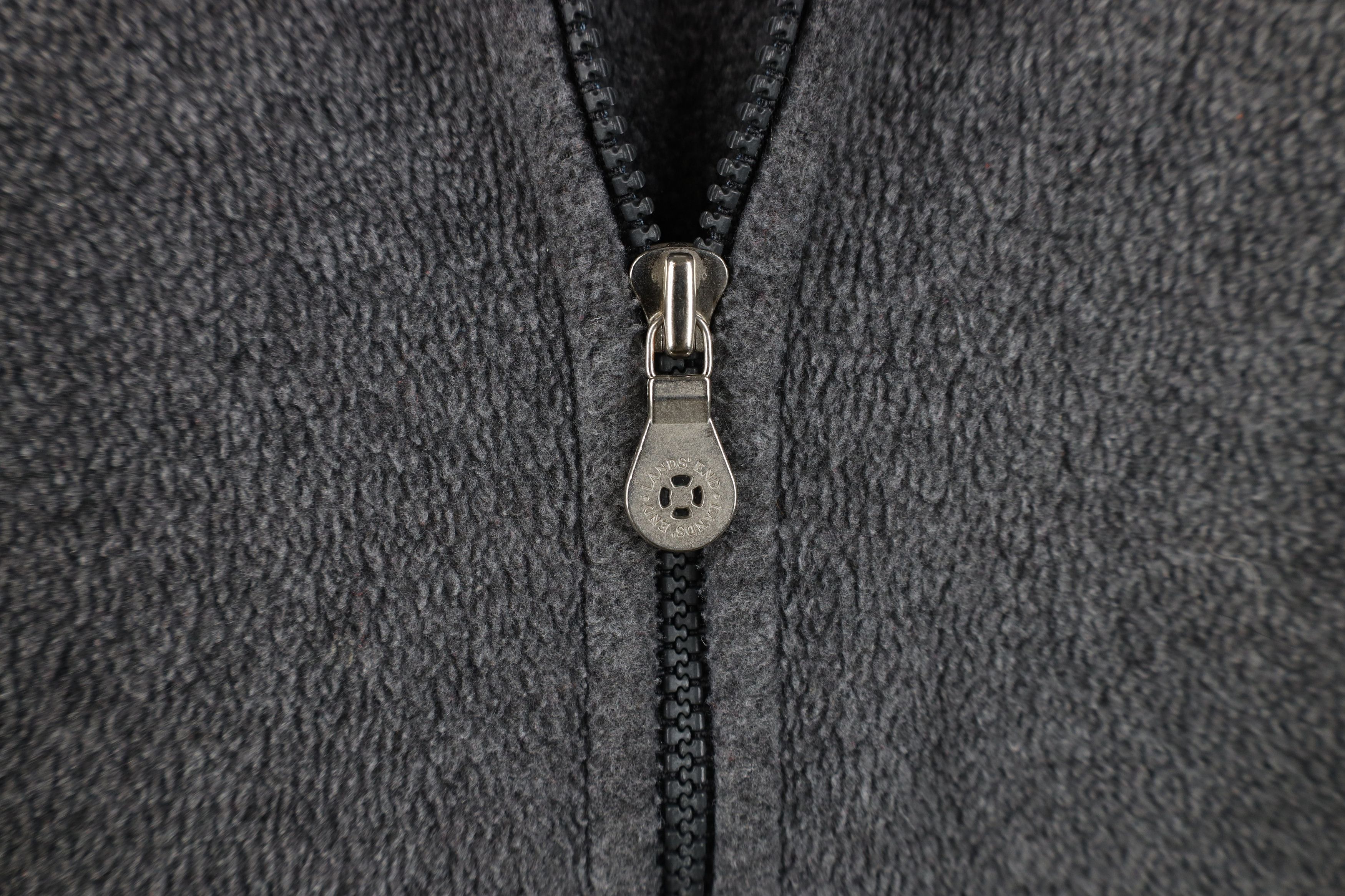 Lands' End Vintage 90s Lands End Blank Boxy Fit Fleece Jacket USA Size US L / EU 52-54 / 3 - 4 Thumbnail