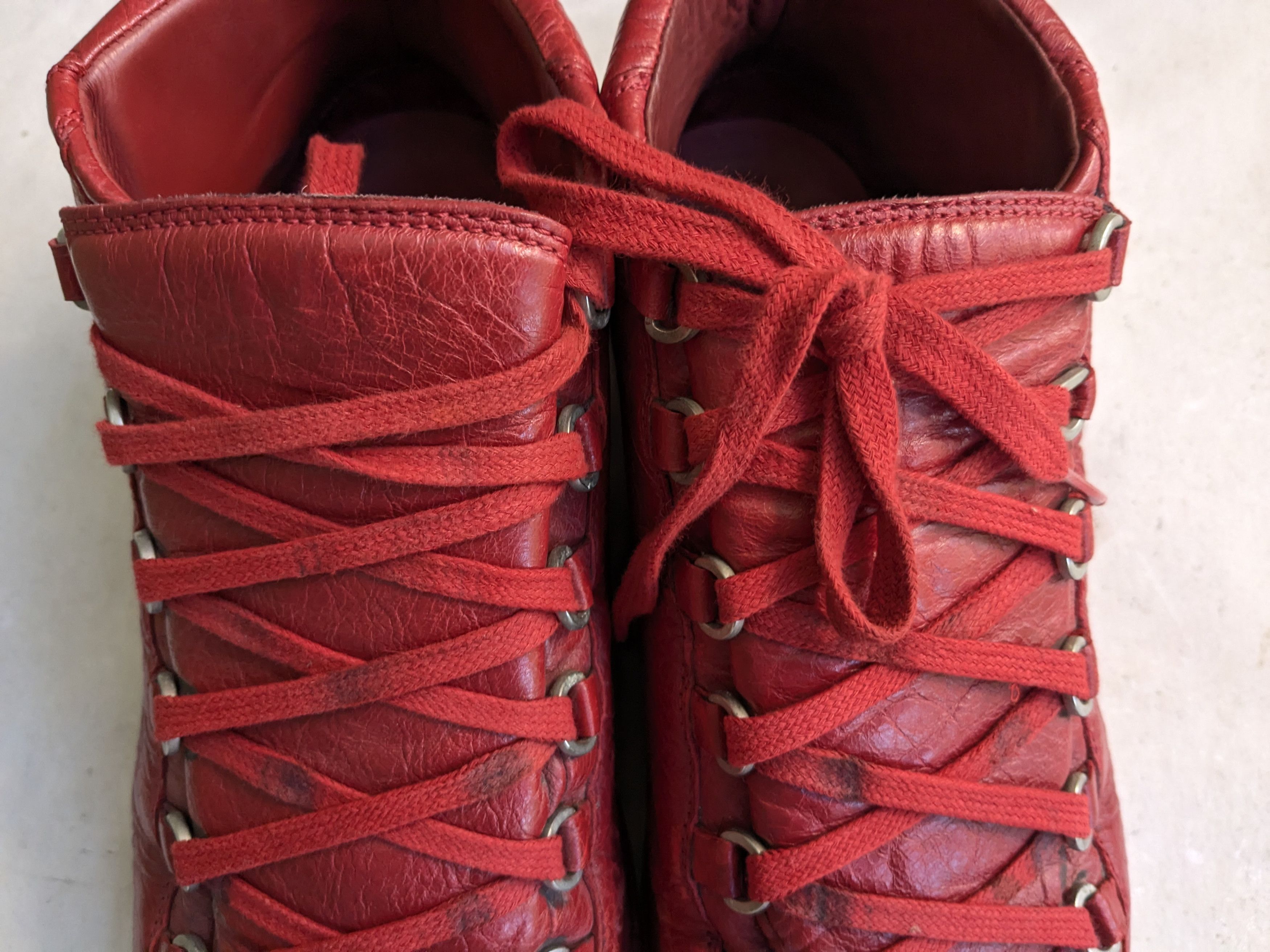 Balenciaga Balenciaga Arena Red 11 High Tops Leather Size US 11 / EU 44 - 4 Thumbnail