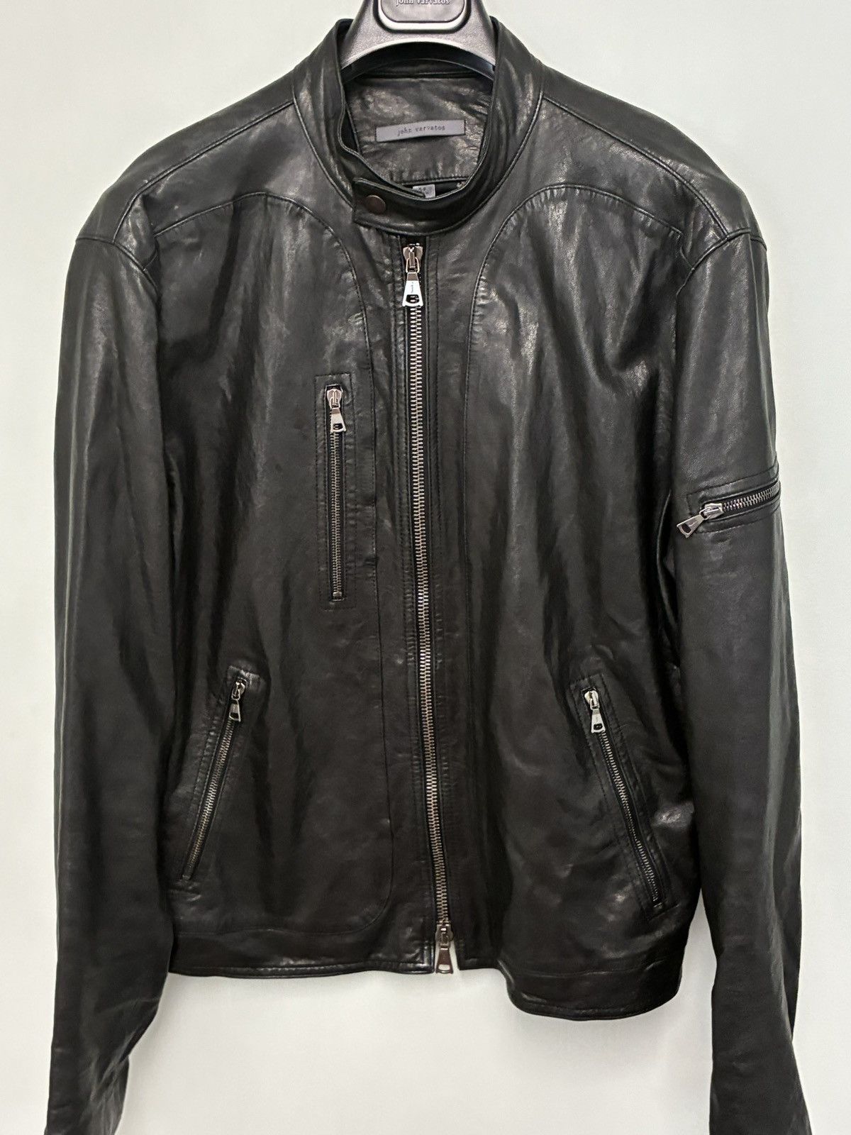 John Varvatos Lambskin Leather Moto Jacket EU 54 USA 44 Size US L / EU 52-54 / 3 - 8 Thumbnail