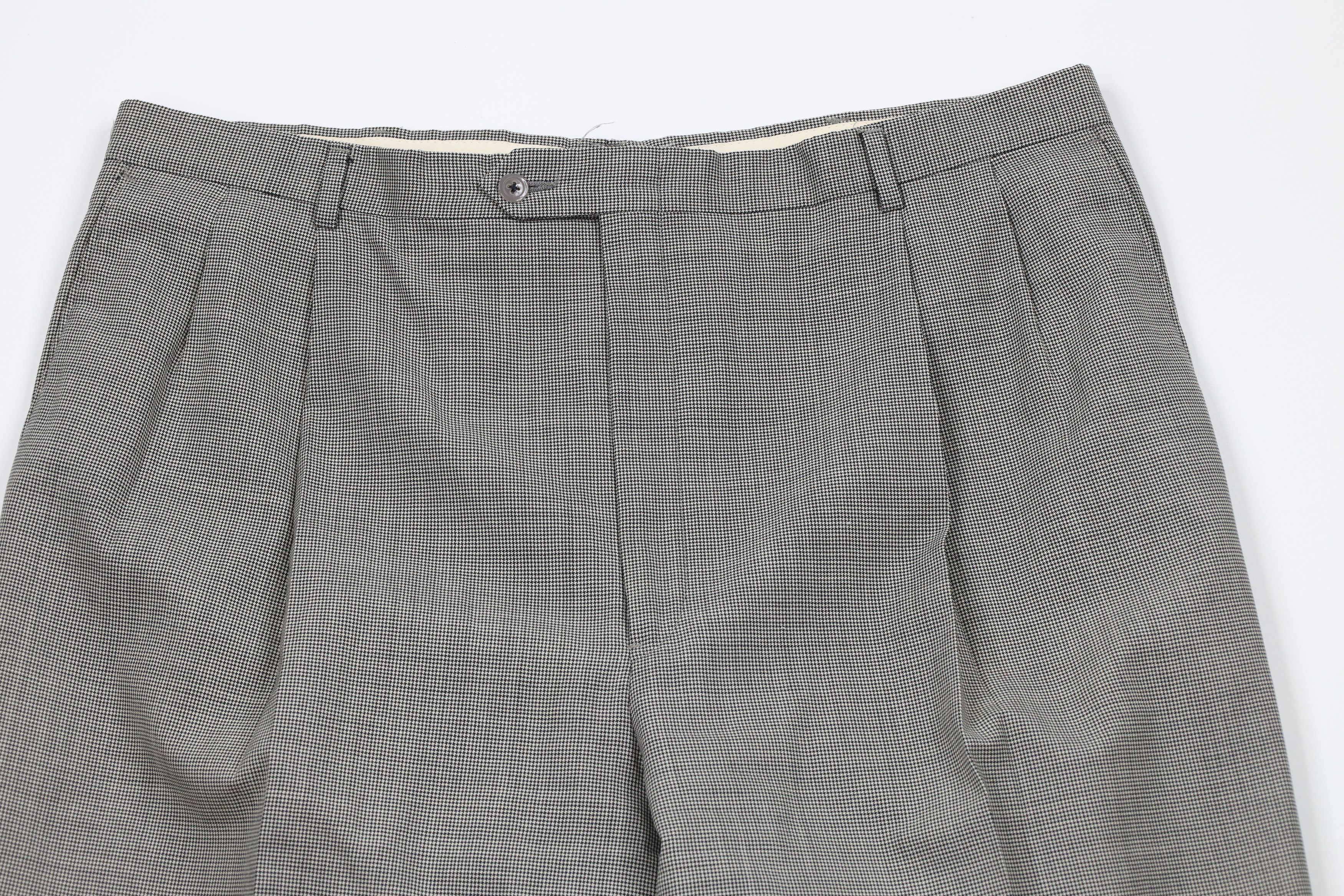 Vintage Vintage 90s Streetwear Pleated Houndstooth Chino Pants Wool Size US 38 / EU 54 - 2 Thumbnail