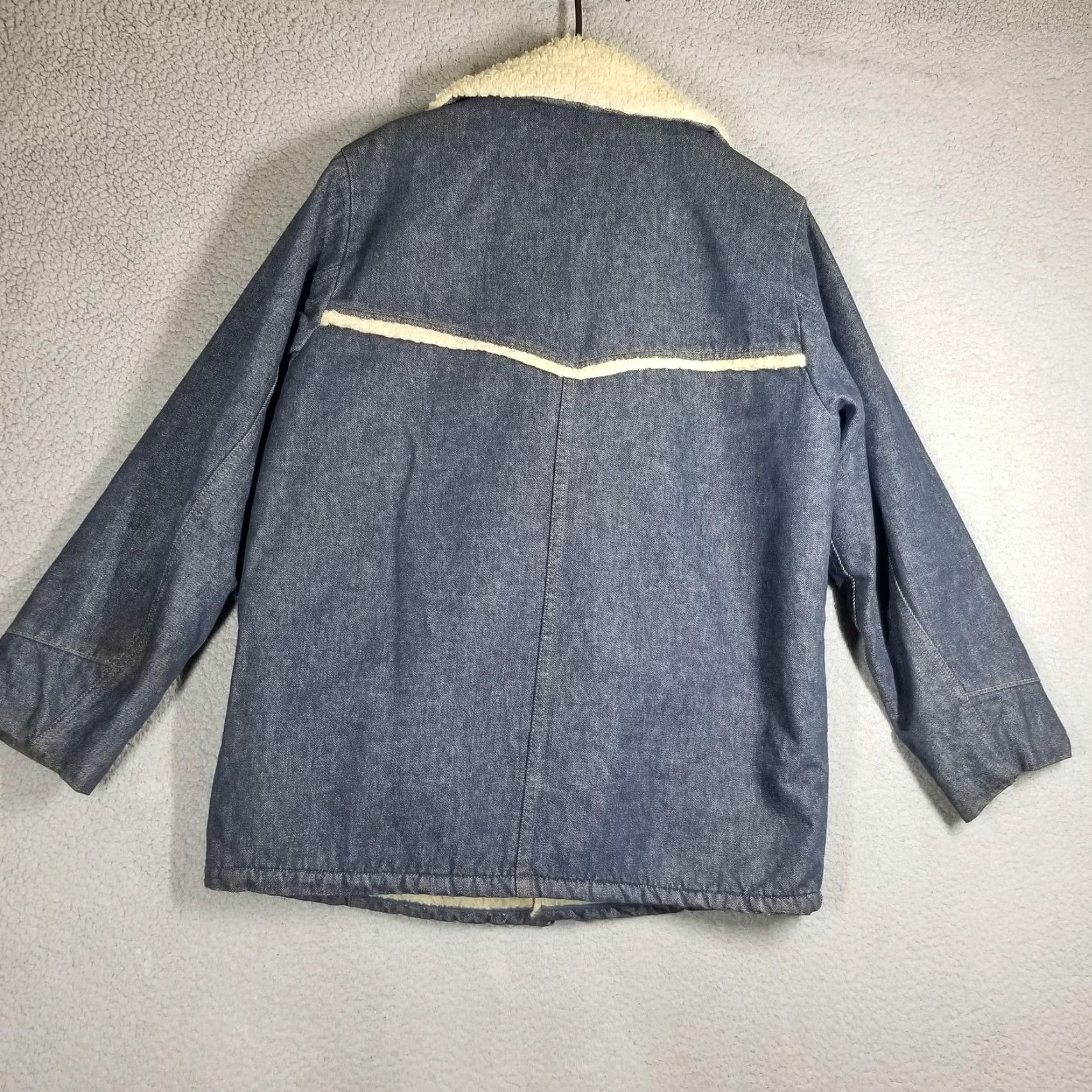 Sears VINTAGE Roebucks Jacket Mens 42R Blue Denim Sherpa Lined Western Coat Sears Size US XS / EU 42 / 0 - 3 Thumbnail