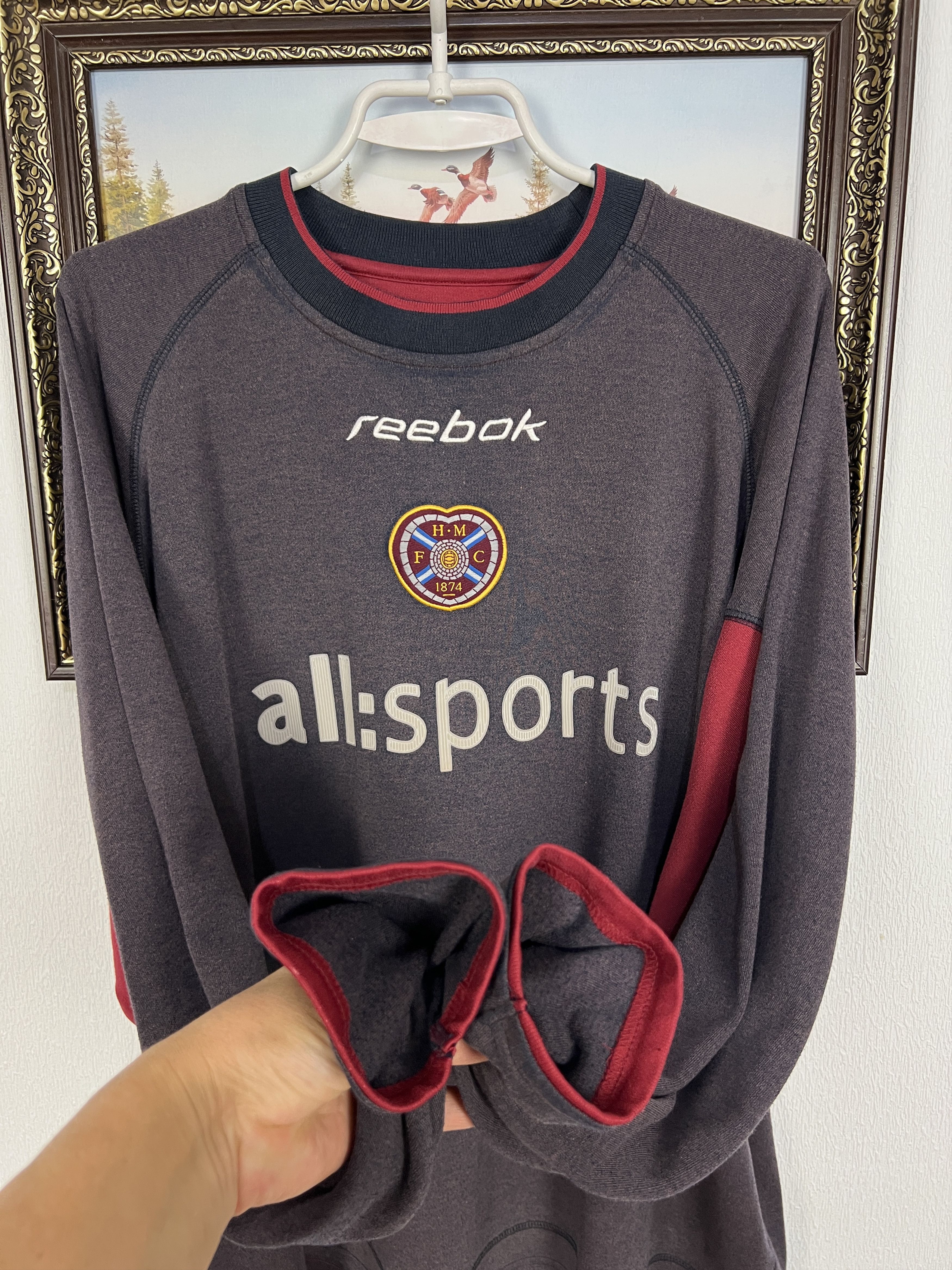 Reebok Vintage Reebok Heart Of Midlothian Hearts Sweatshirt Size US XXL / EU 58 / 5 - 4 Thumbnail