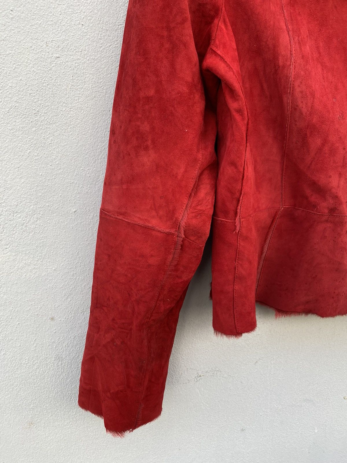 Versace Genny by Versace Red Velvet Cuir Leather Jacket Size M / US 6-8 / IT 42-44 - 10 Thumbnail