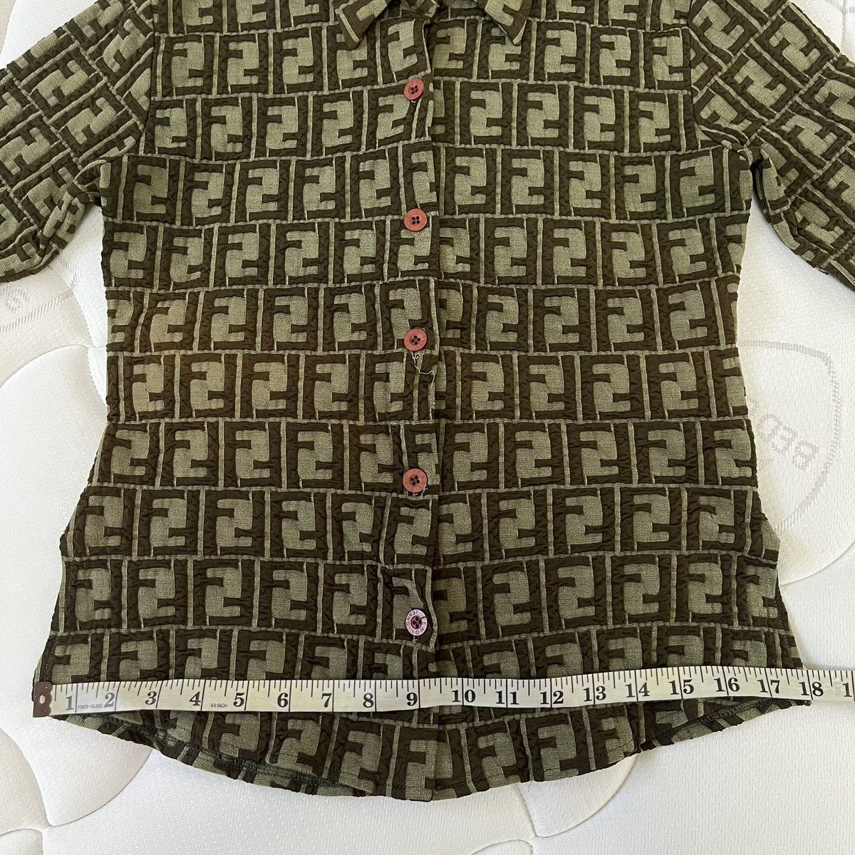 Fendi Rare Vintage Fendi Zucca FF Monogram Unisex Button Up Shirts Size US XXS / EU 40 - 18 Thumbnail