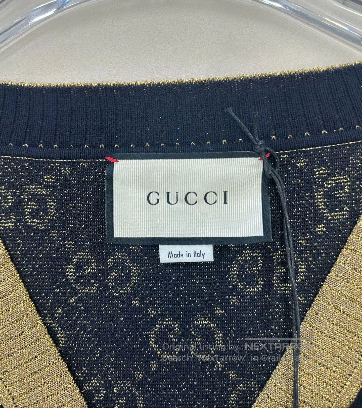 Gucci Guicci Black Gold Thread Double G Full Logo Knit Cardigan Size US S / EU 44-46 / 1 - 3 Thumbnail