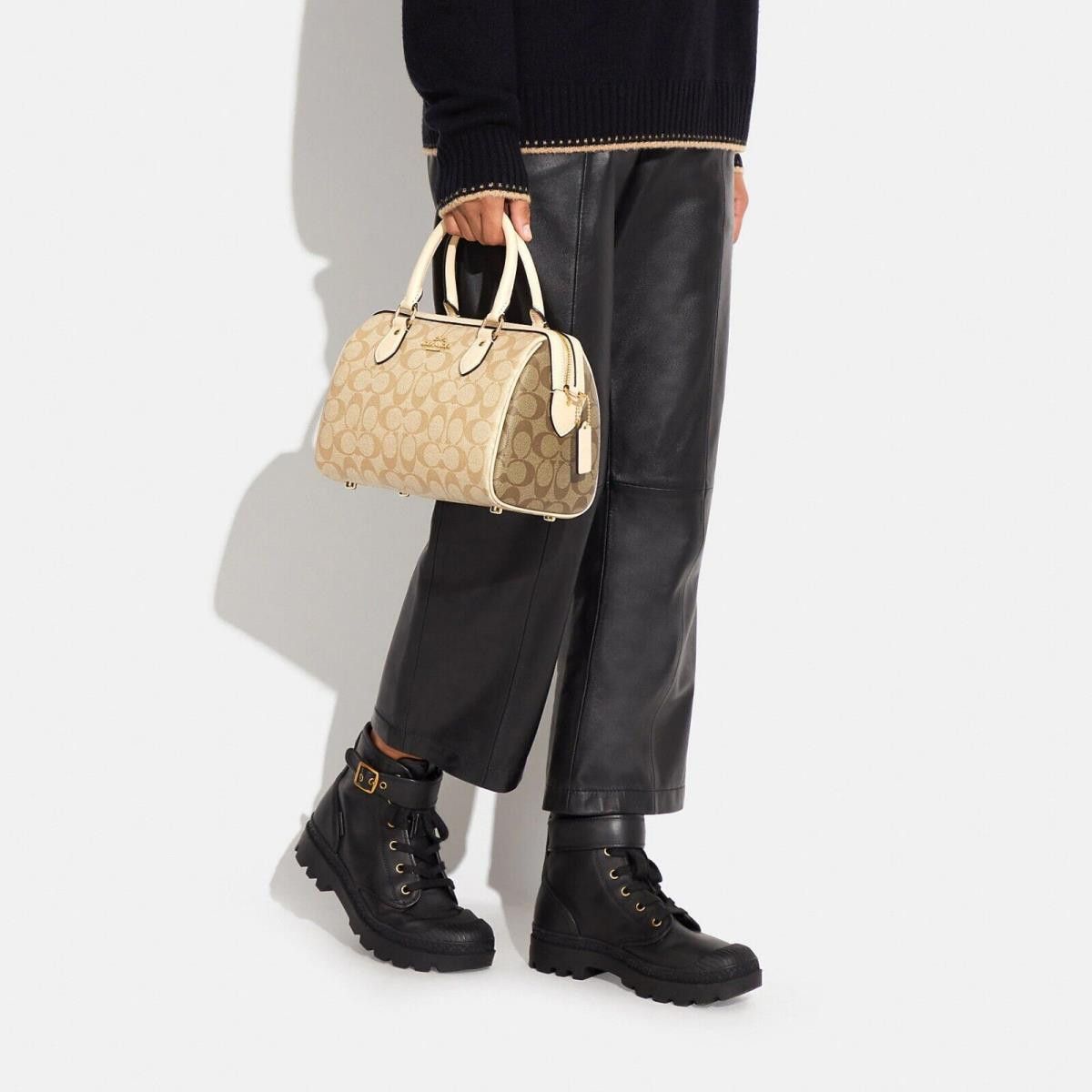 Coach Rowan Satchel Regular Size In Blocked Signature CH486 Size ONE SIZE - 11 Thumbnail