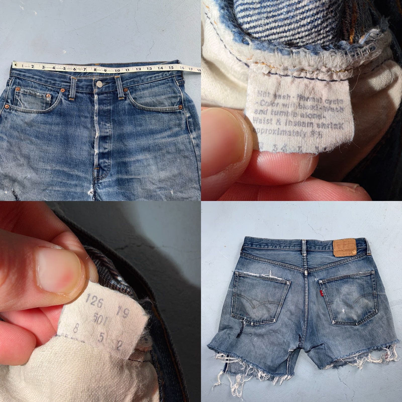 Levi's VINTAGE Levi's 501 Jeans 31x5 Light Wash Blue Denim Straight Classic USA 70s 80s Distressed Men Size US 31 - 9 Thumbnail