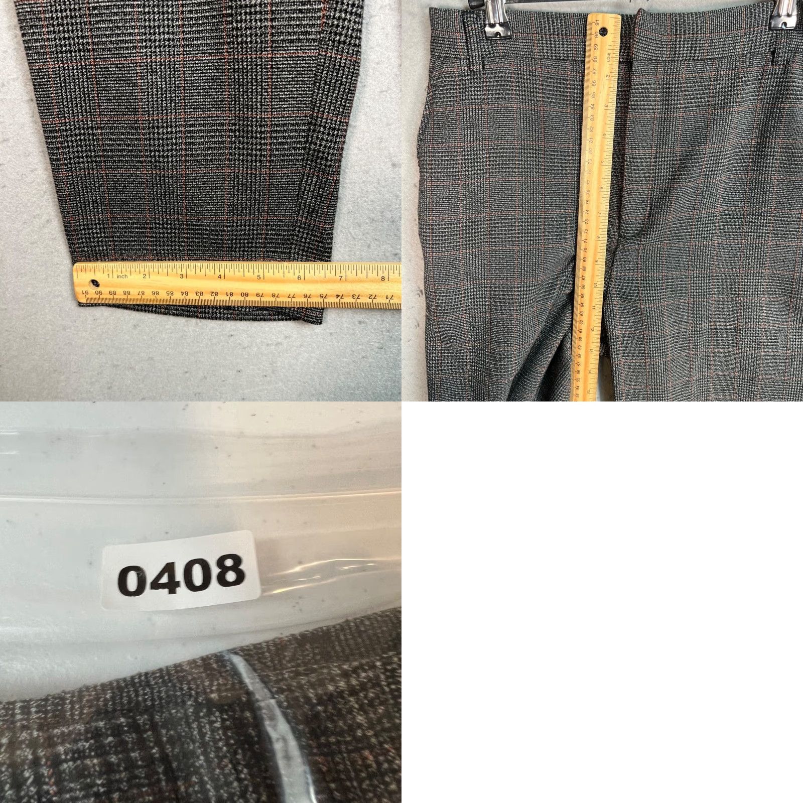 Zara Zara Womens Pants Plaid Dark Gray Trousers Elastic Waistband High Rise M Size 32" / US 10 / IT 46 - 8 Thumbnail