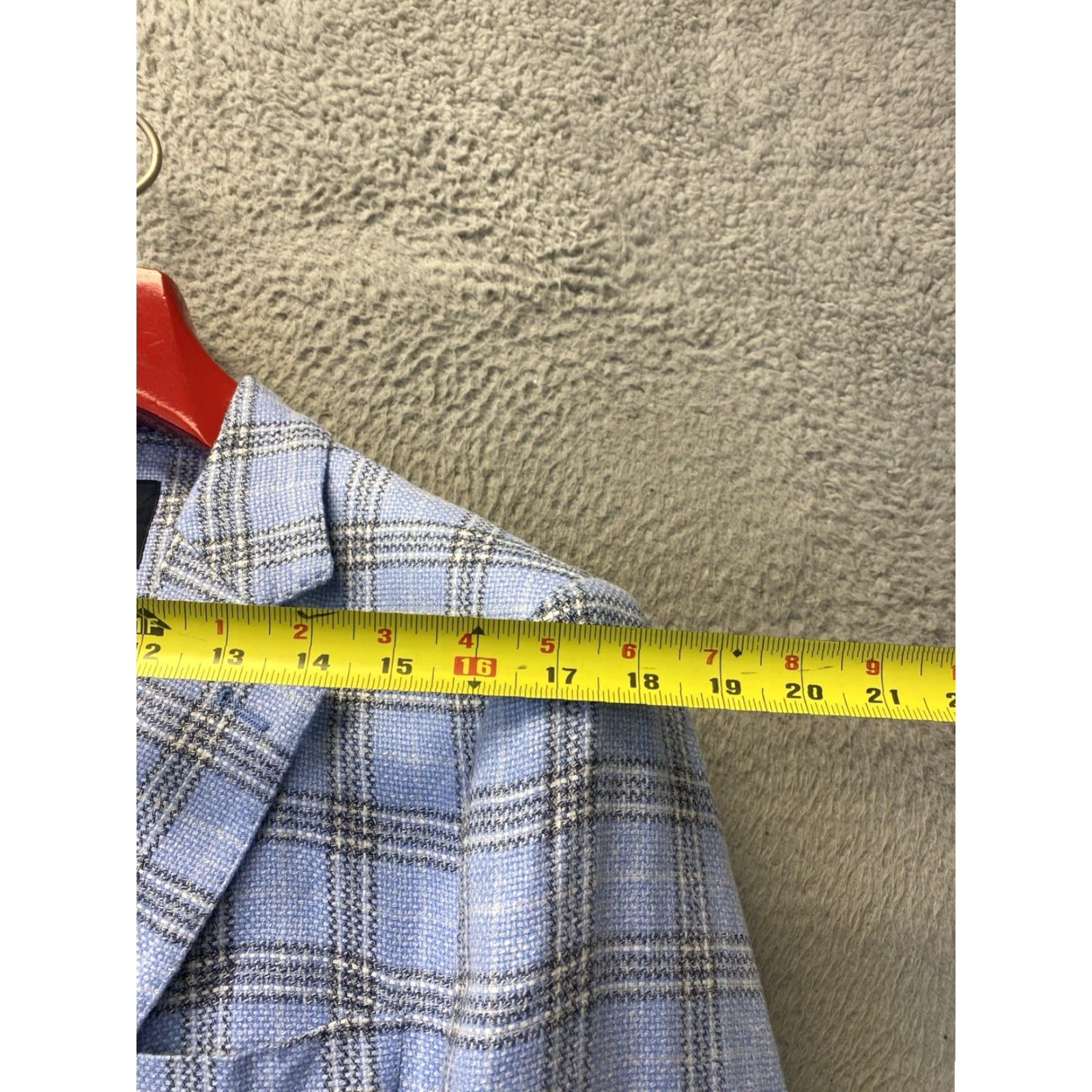 Tailorbyrd Tailorbyrd Blazer Mens Adult 40R Blue Windowpane Check Sport Coat Two-Button Notch Lapel Double-Vented Size 40R - 6 Thumbnail