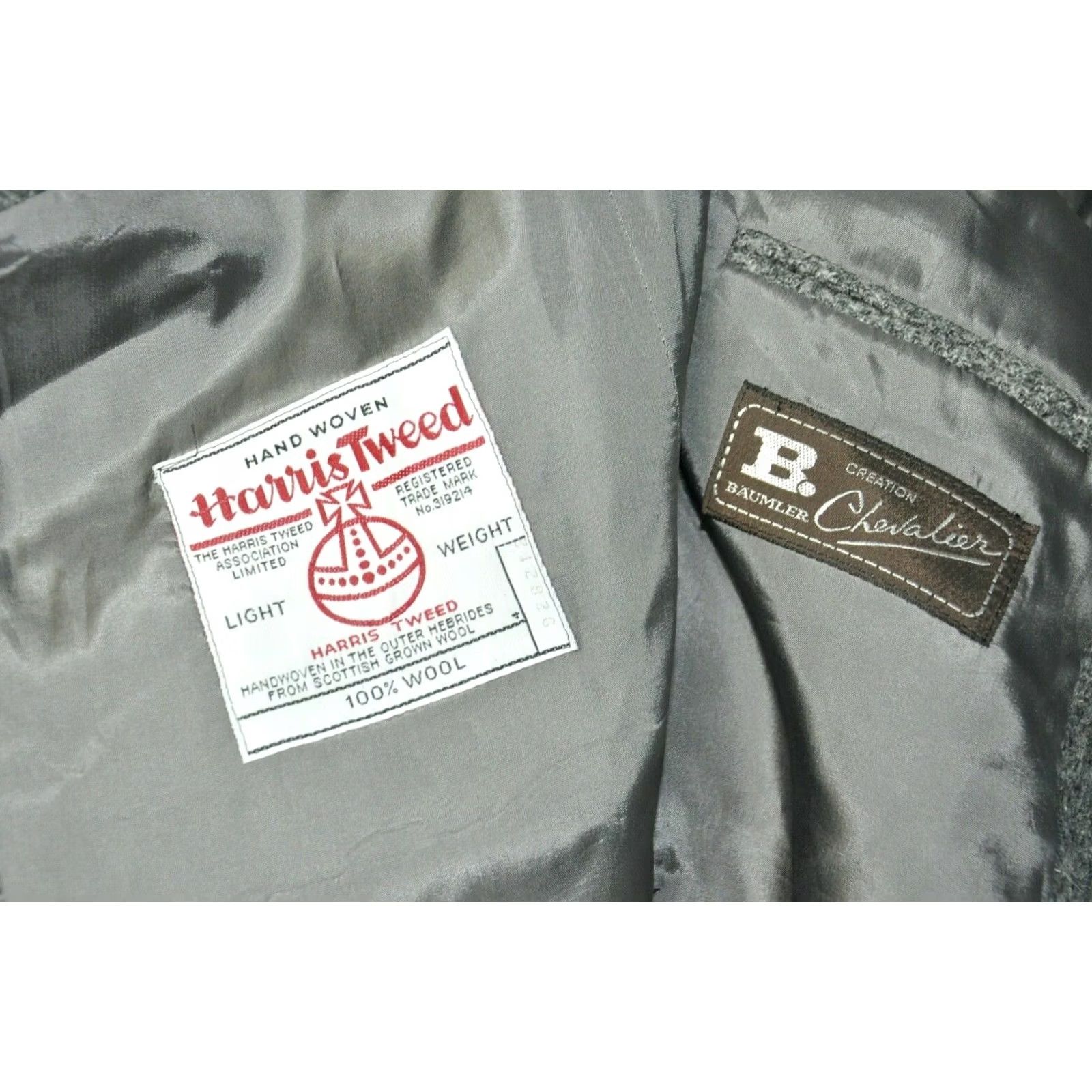 Harris Tweed VINTAGE Harris Tweed Baumler Wool Blazer Jacket Gray Size EU 50 Men Size 50R - 7 Thumbnail