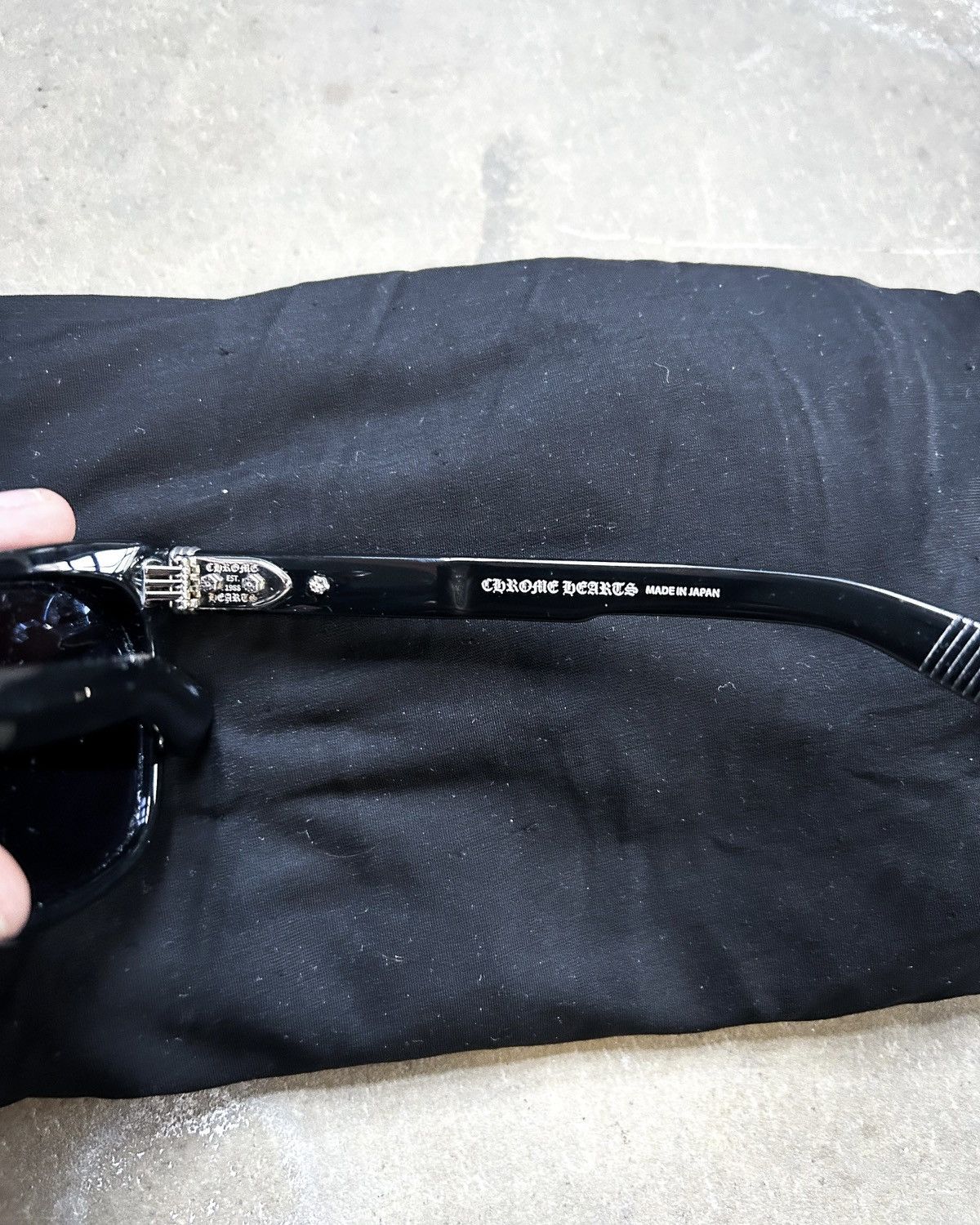 Chrome Hearts BLACK “CLITTERATI” WAYFARER SUNGLASSES Size ONE SIZE - 6 Thumbnail