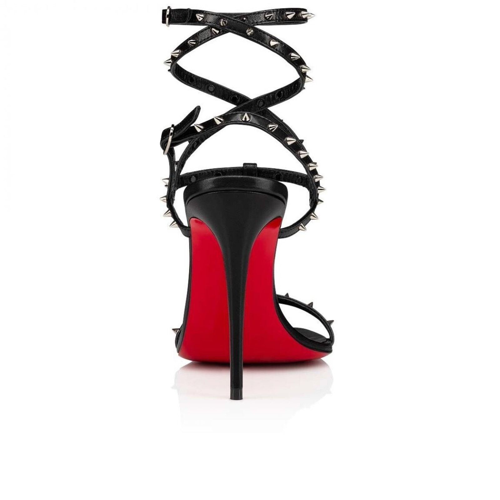 Christian Louboutin Bombina Spikes 100 Black Ankle Strappy Sandal Heel Pump 36 Size US 6 / IT 36 - 12 Thumbnail