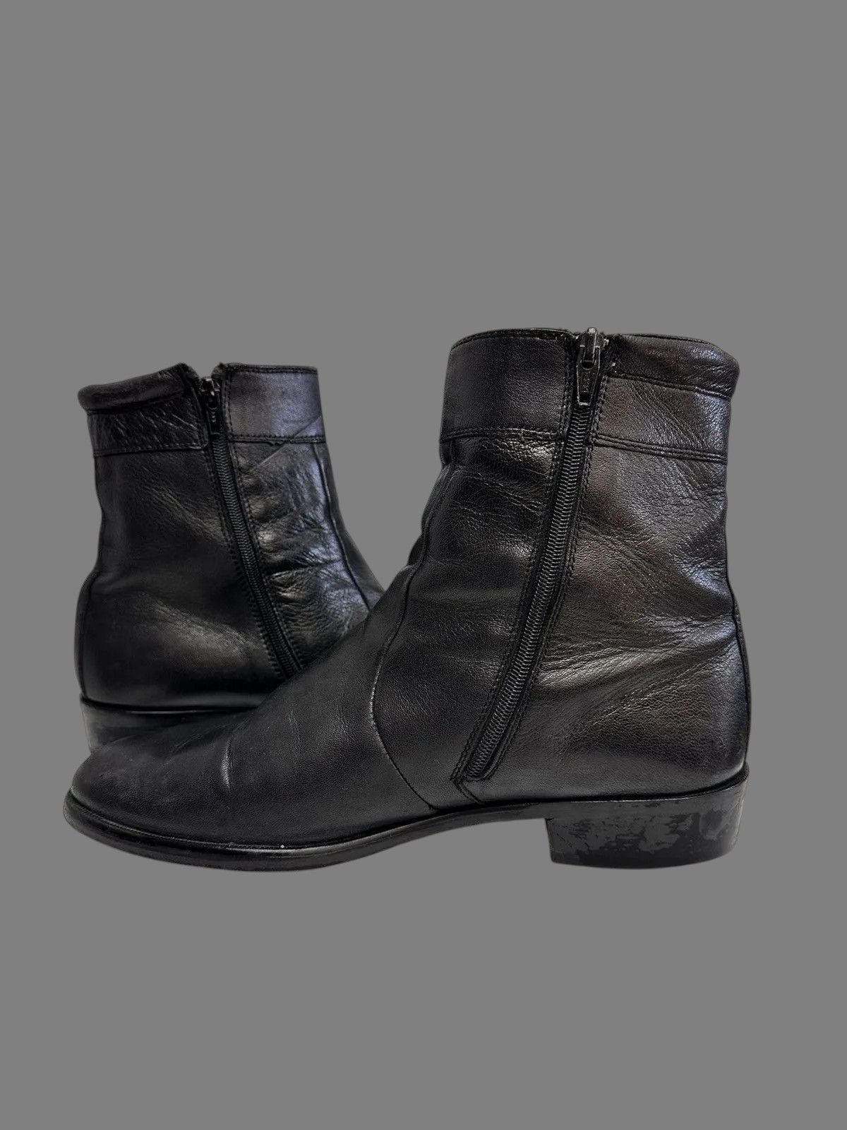 A.S.98 Black Leather Combat Boots Minimal Military Tech Style Size US 9 / IT 39 - 8 Thumbnail