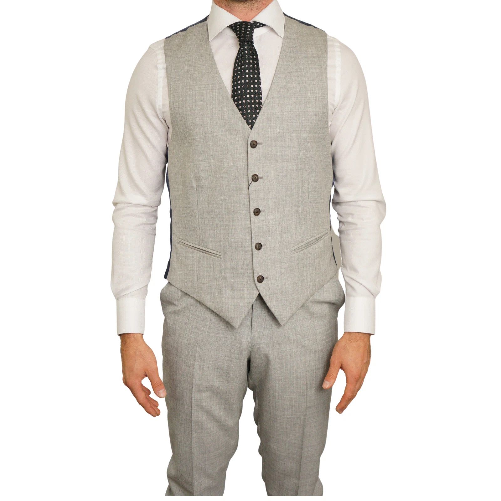 Suitsupply Men Suitsupply Suit 3 Piece Havana Patch HL Wool Grey US38 Size 38R - 7 Thumbnail