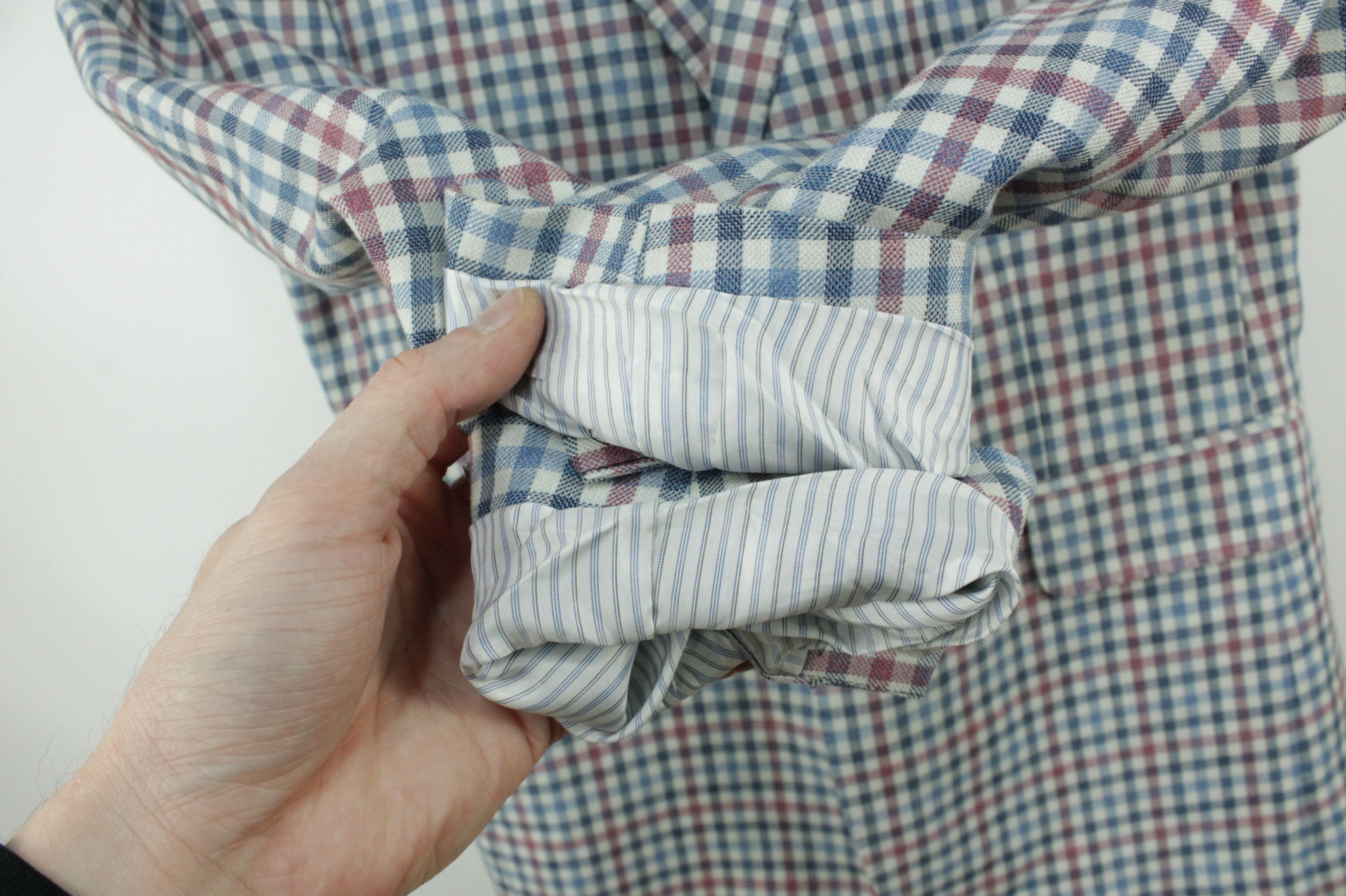 Boggi Boggi Milano Linen Wool Gingham Sport Coat Blazer Men's Size US M / EU 48-50 / 2 - 5 Thumbnail