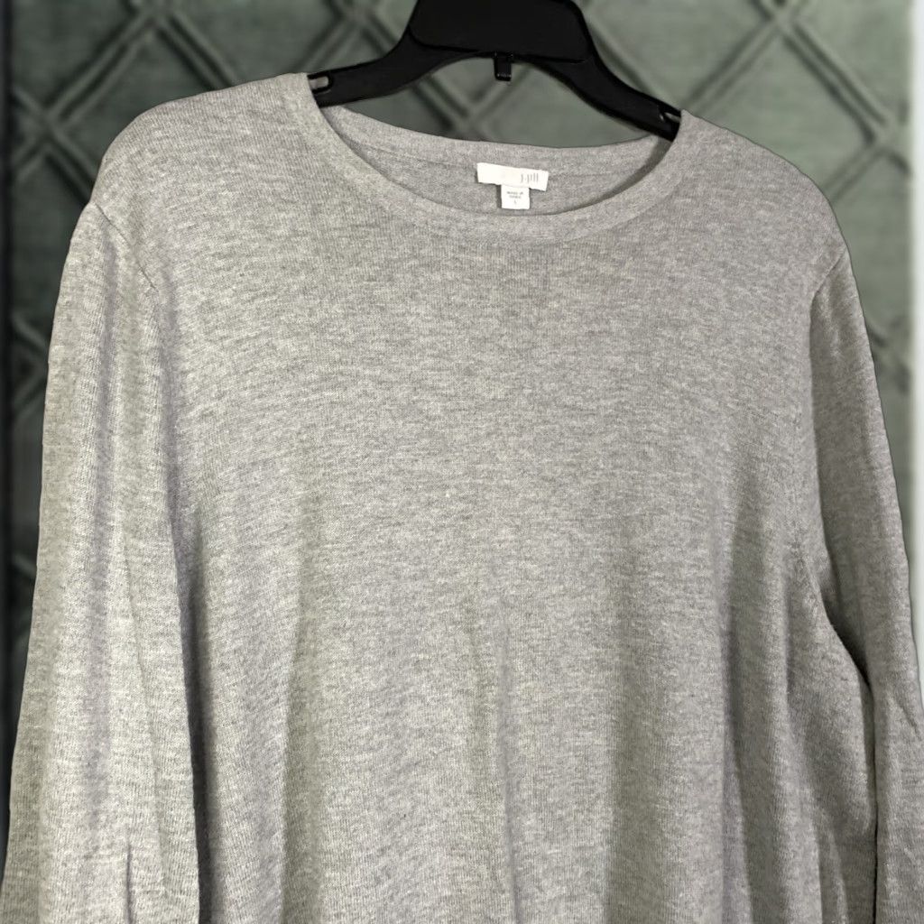 J. Jill J. Jill Sweater Womens Large Black Long Sleeve Pullover Casual Knit Cotton Blend Size L / US 10 / IT 46 - 1 Thumbnail