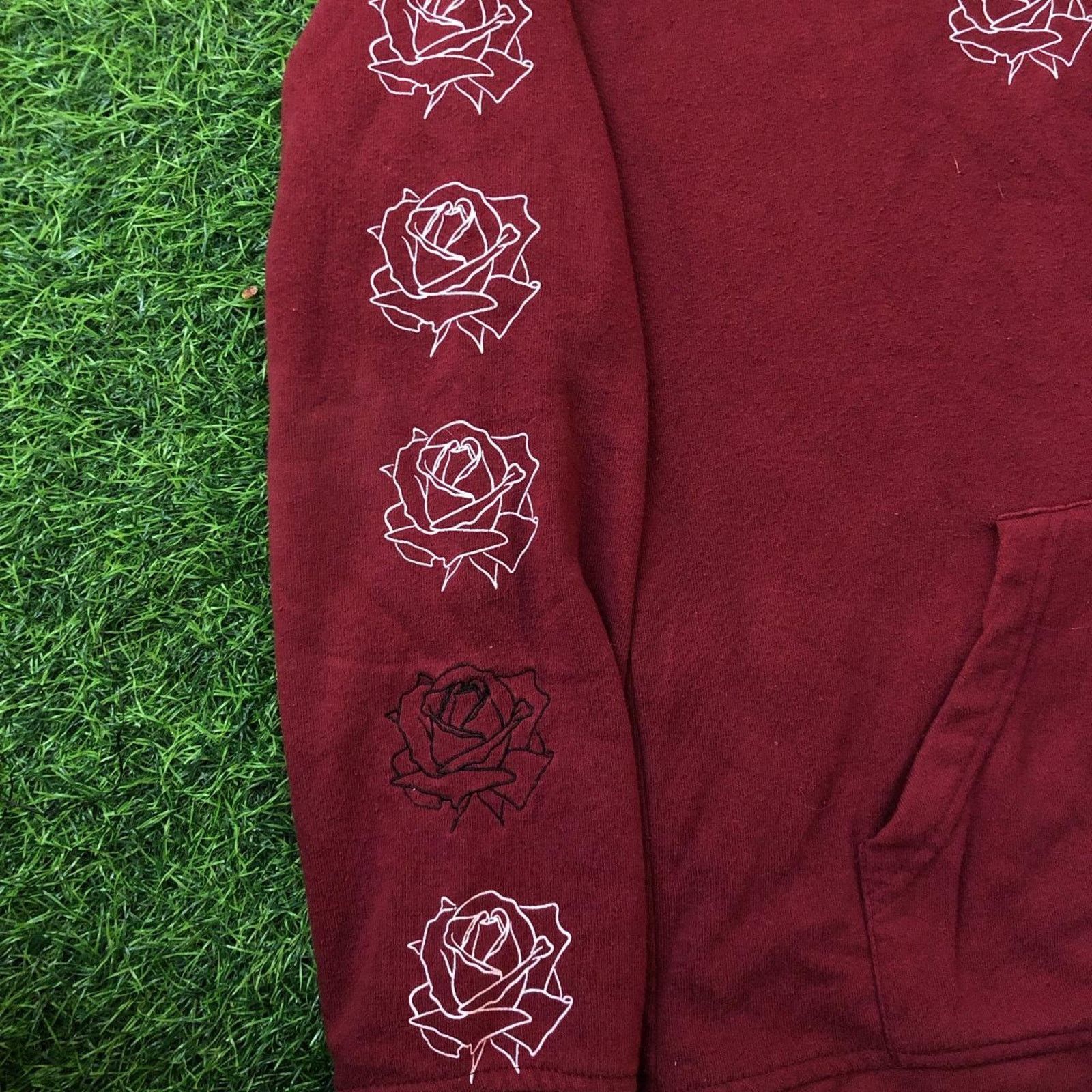 Empyre Maroon Empyre Rose Graphic Sleeve Print Hooded Sweatshirt Size US S / EU 44-46 / 1 - 3 Thumbnail