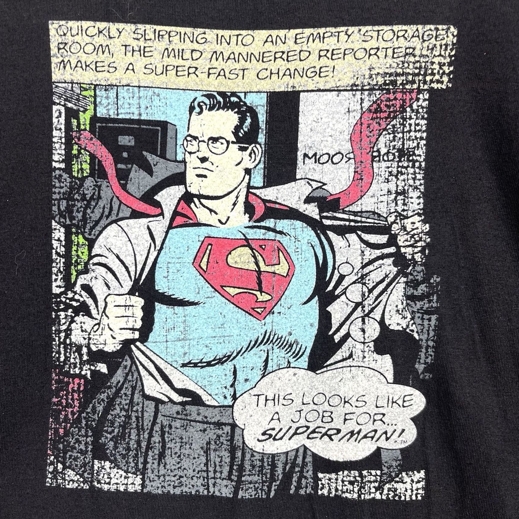 DC Comics VINTAGE Superman Shirt Mens XL Black DC Comics Comic Strip Panel Superhero Tee Size US XL / EU 56 / 4 - 4 Thumbnail