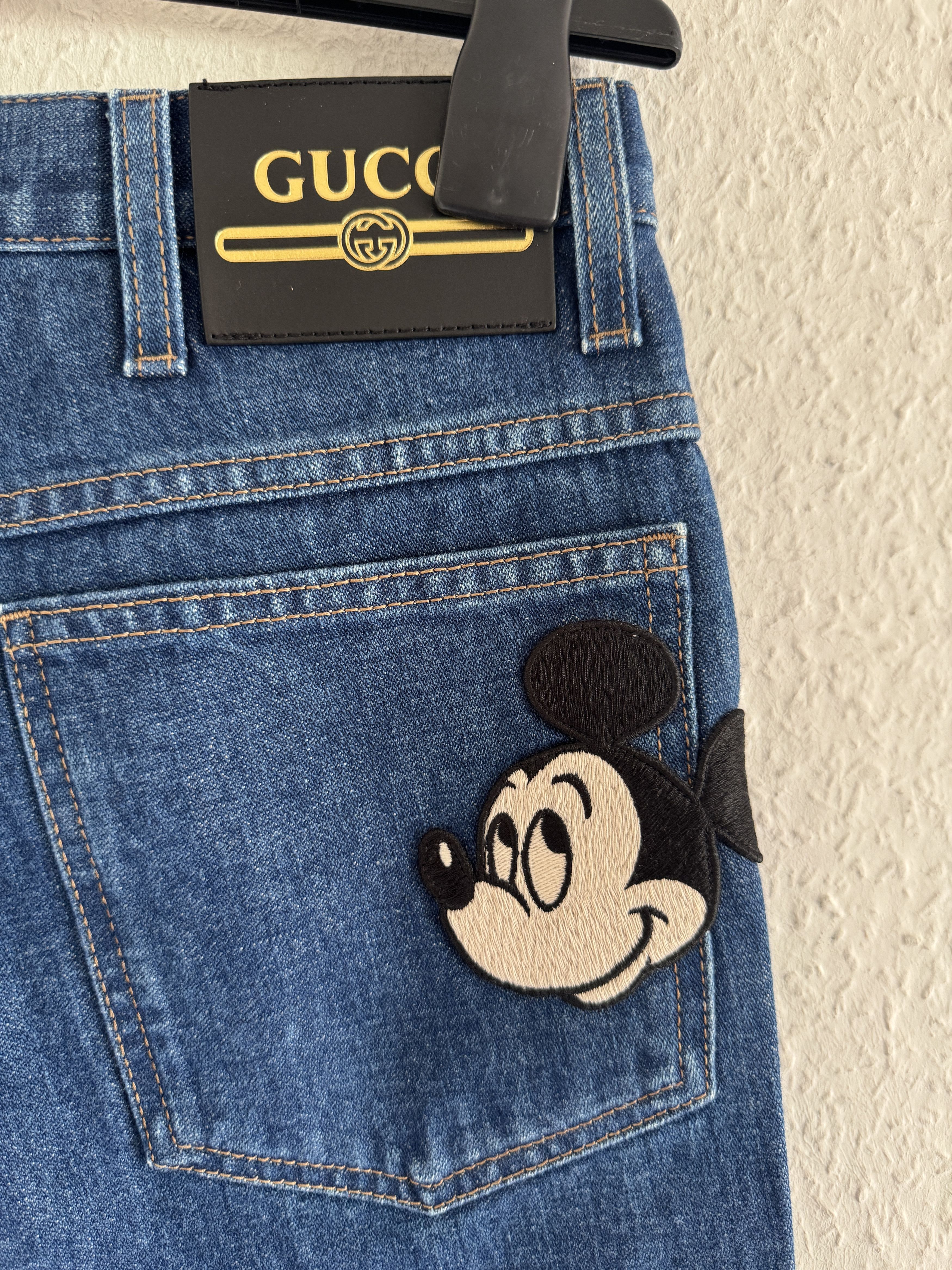 Gucci Mickey Embroidered Jeans Size US 30 / EU 46 - 9 Thumbnail