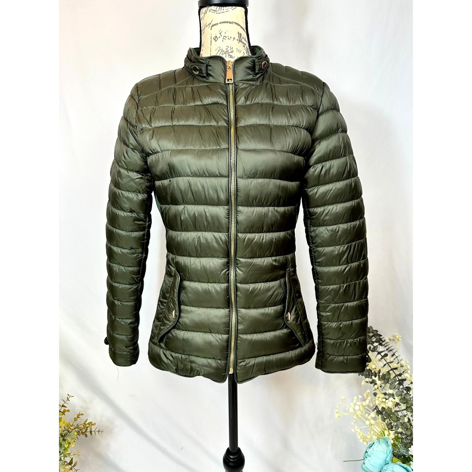 Other Sweet Look Womens Puffer Jacket Forest Green size L Size L / US 10 / IT 46 - 8 Thumbnail