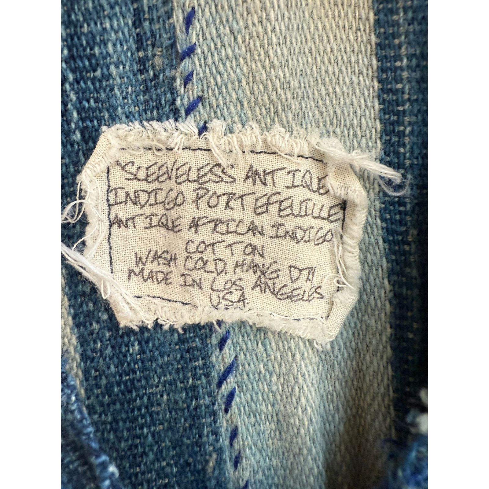Greg Lauren Greg Lauren Sleeveless Antique Indigo Portefeuille Dress Size S / US 4 / IT 40 - 4 Thumbnail