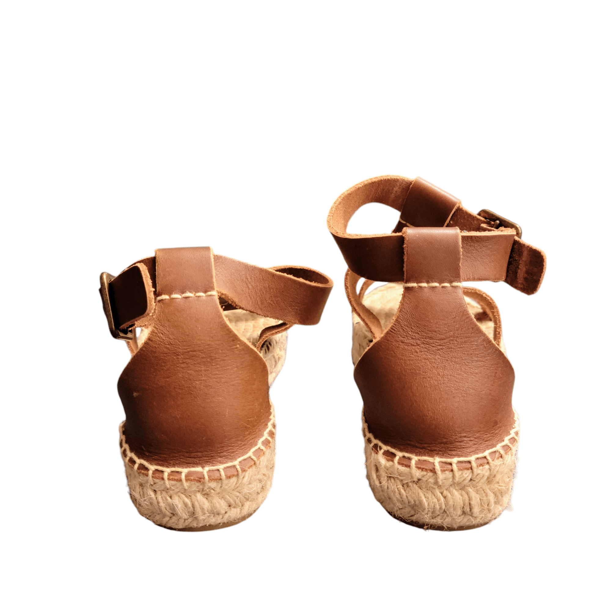 Soludos Soludos Tan Leather Open Sandal Vacation Espadrille Wedge Size US 7 / IT 37 - 7 Thumbnail