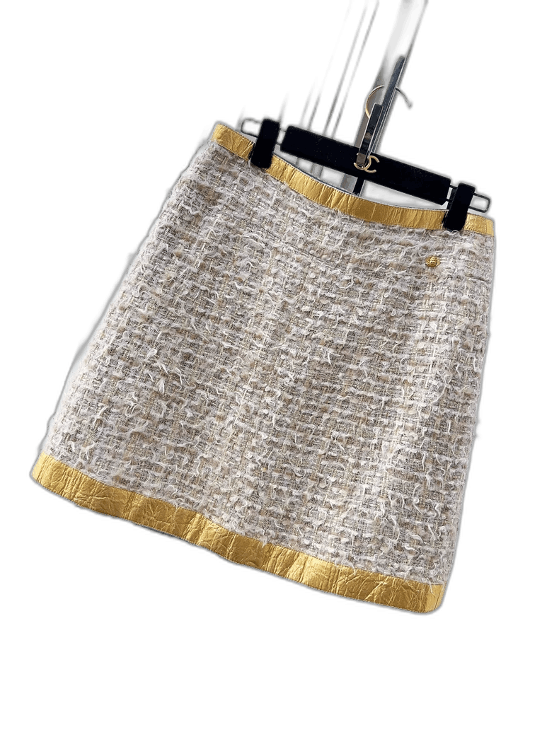 Chanel Chanel 19A Egyptian Pineapple Gold Skirt Size 28" / US 6 / IT 42 - 1 Thumbnail