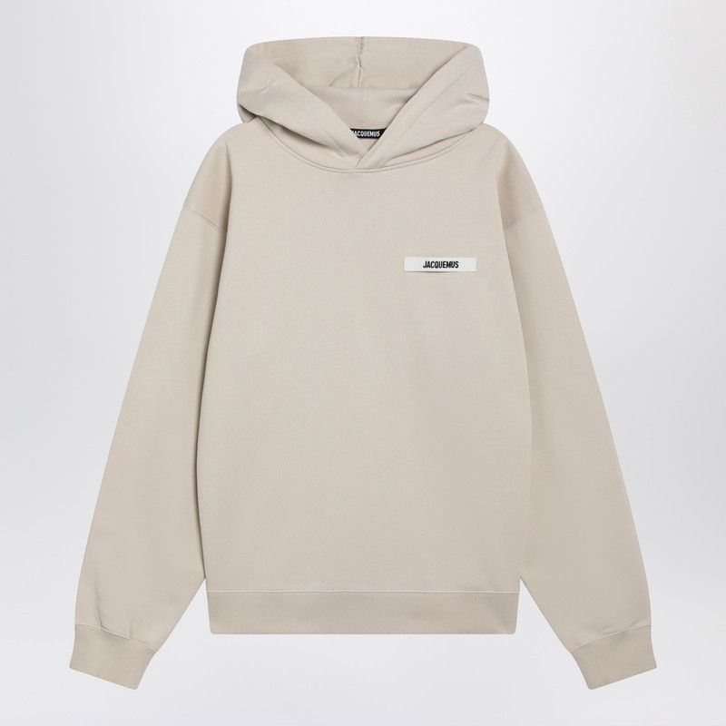 Jacquemus Beige Sweatshirt With Grosgrain Logo